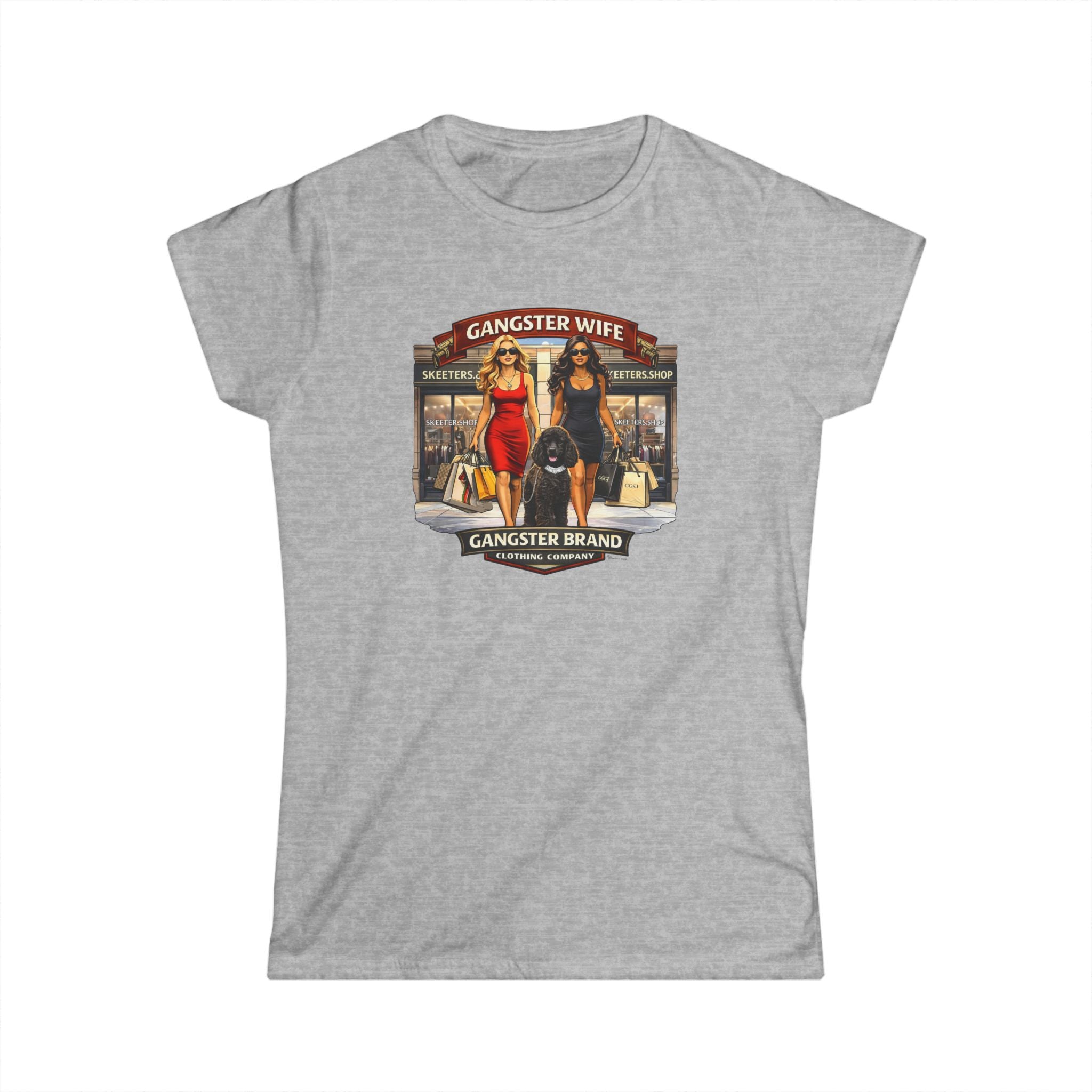 Gangster Wife Graphic Tee — Vintage Pin-Up Shopping Design