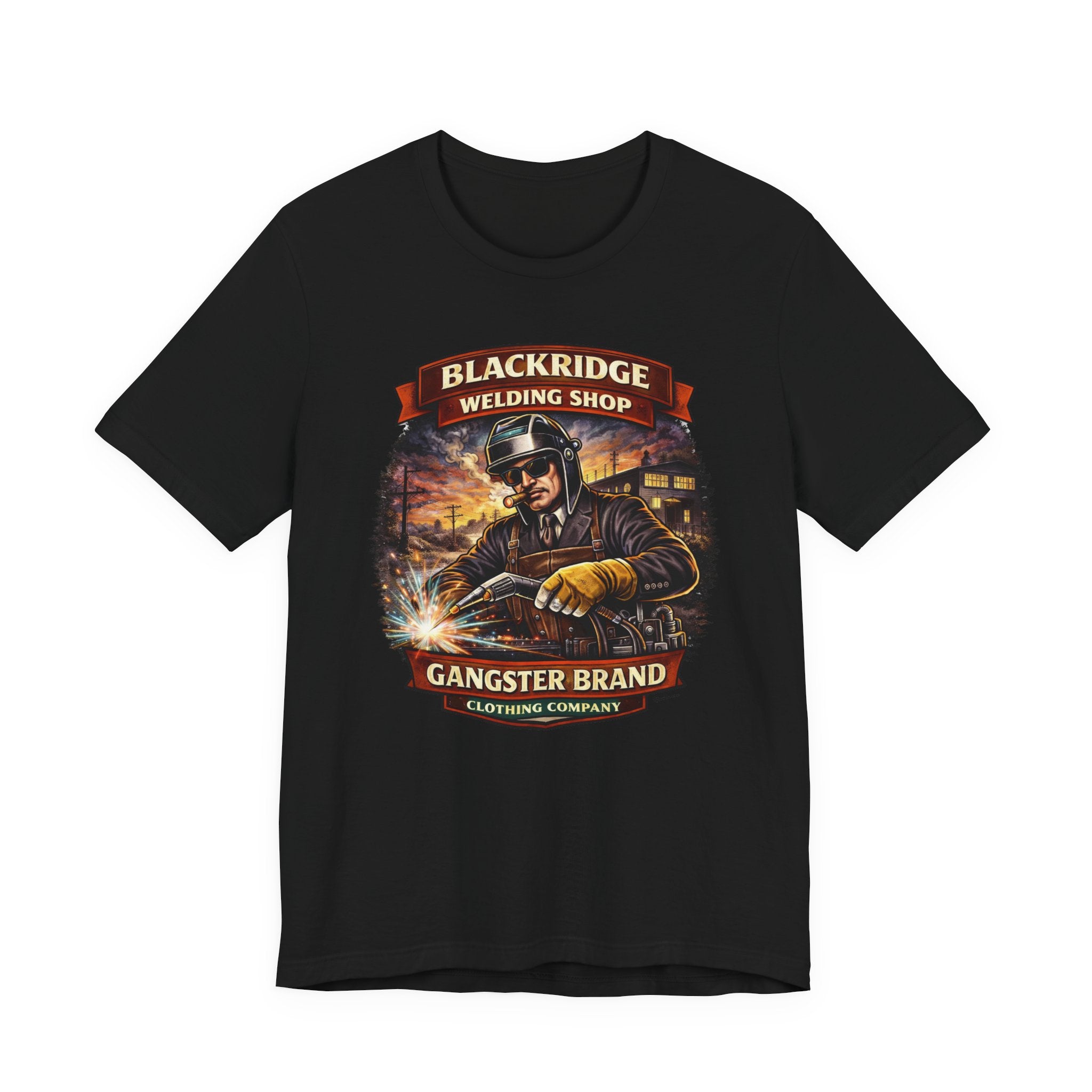 Welding Shop Tee — Blackridge 'Gangster Brand' Graphic T-Shirt