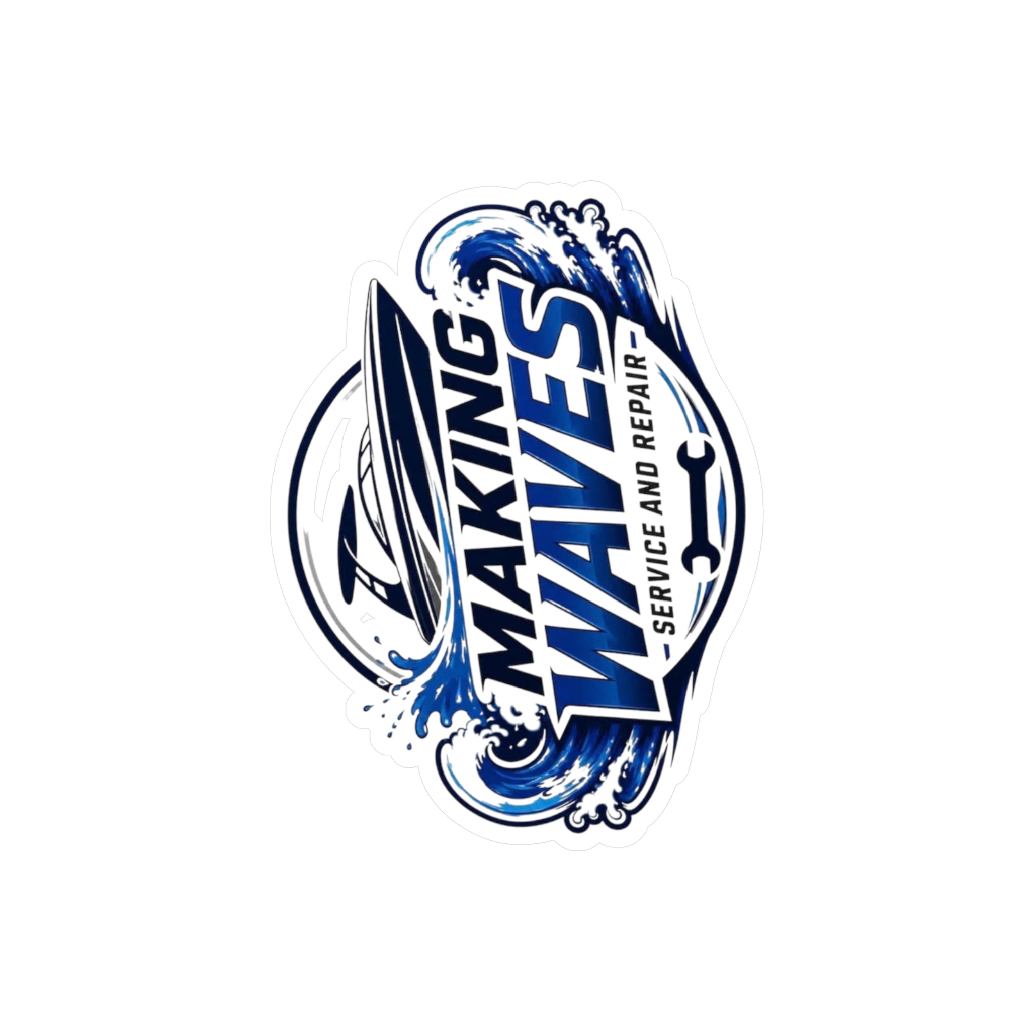 Making Waves Vinyl Decal — Boat Service & Repair Kiss-Cut Sticker