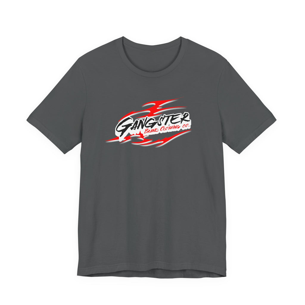 Gangster Flame Graphic Tee — Streetwear Racing Logo T-Shirt