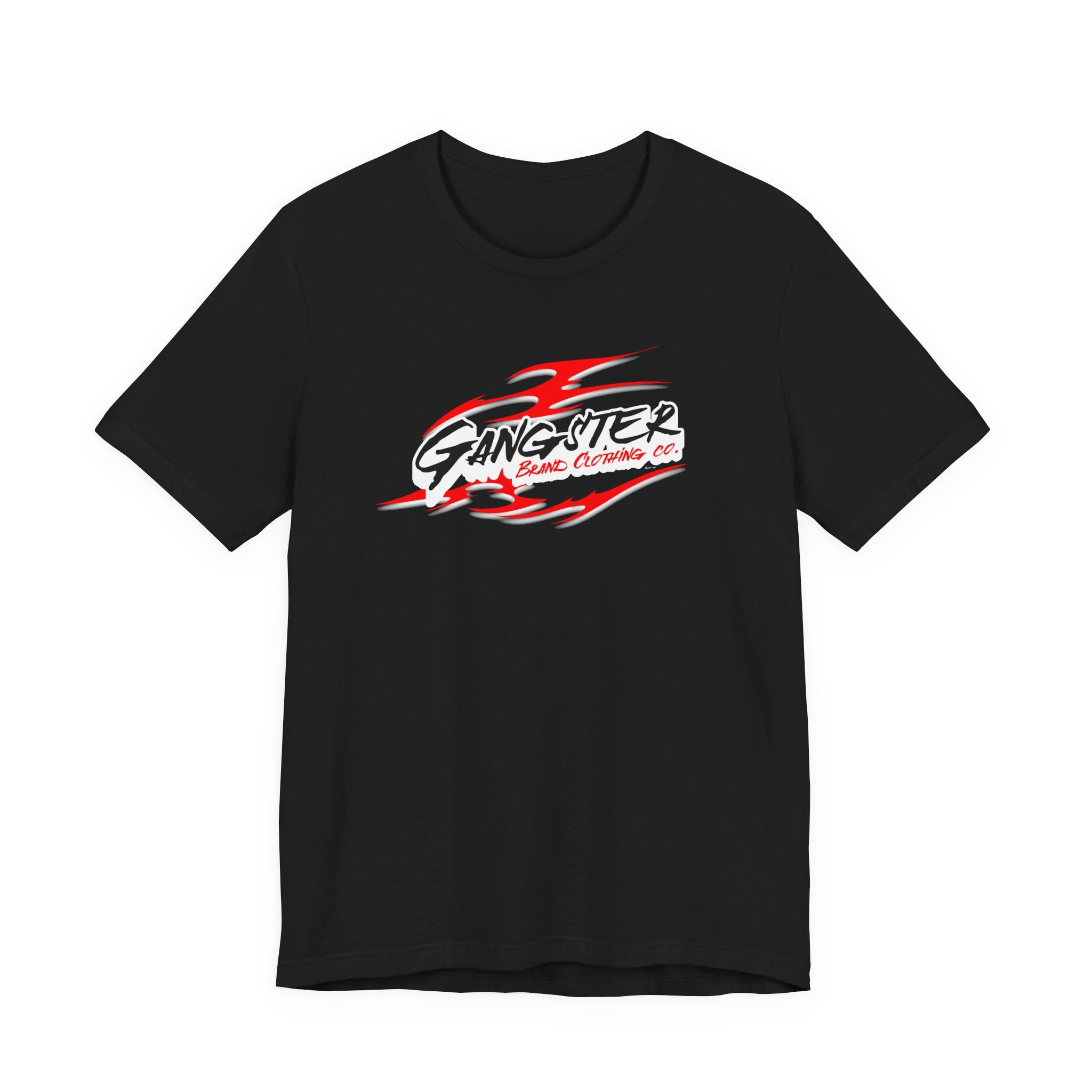 Gangster Flame Graphic Tee — Streetwear Racing Logo T-Shirt