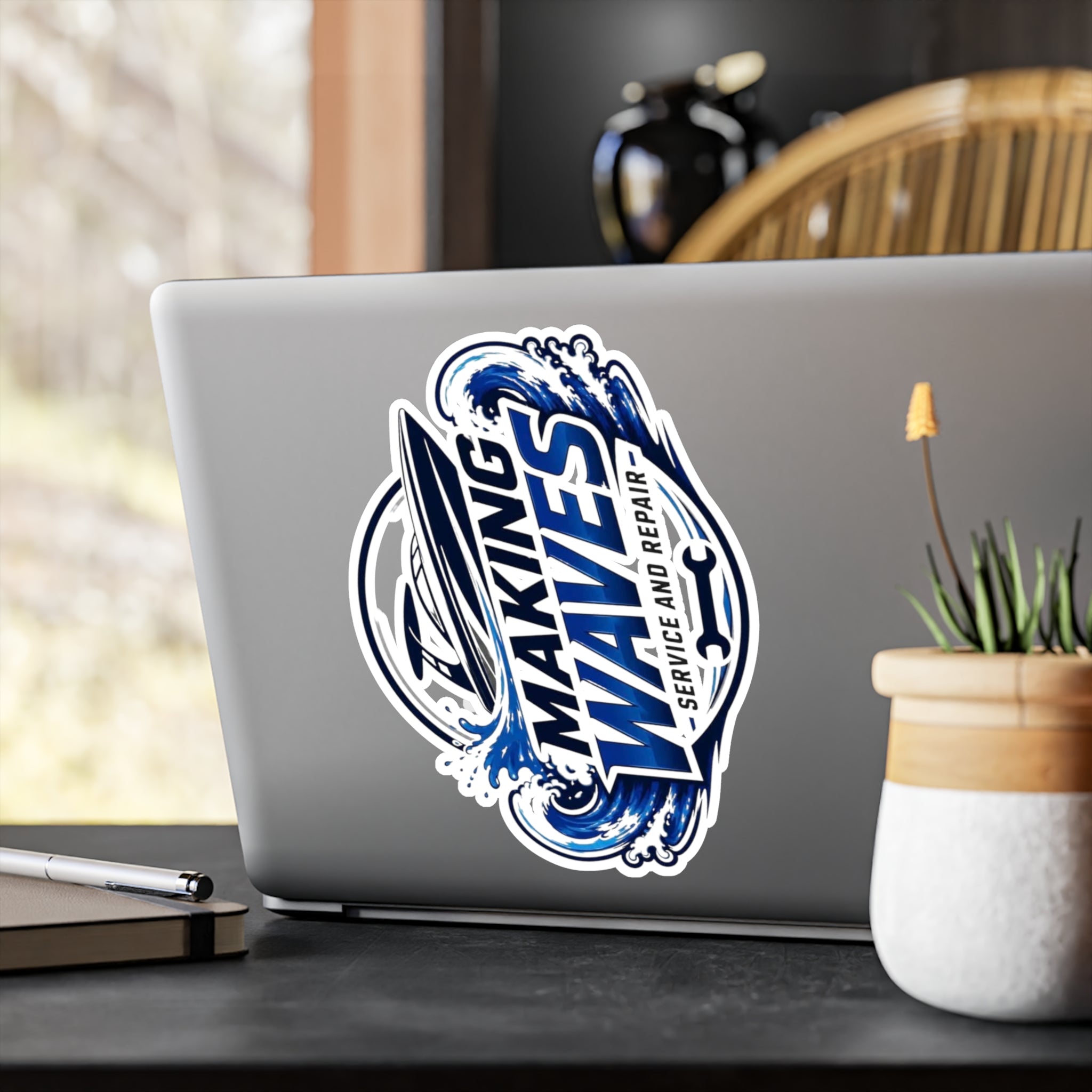 Making Waves Vinyl Decal — Boat Service & Repair Kiss-Cut Sticker