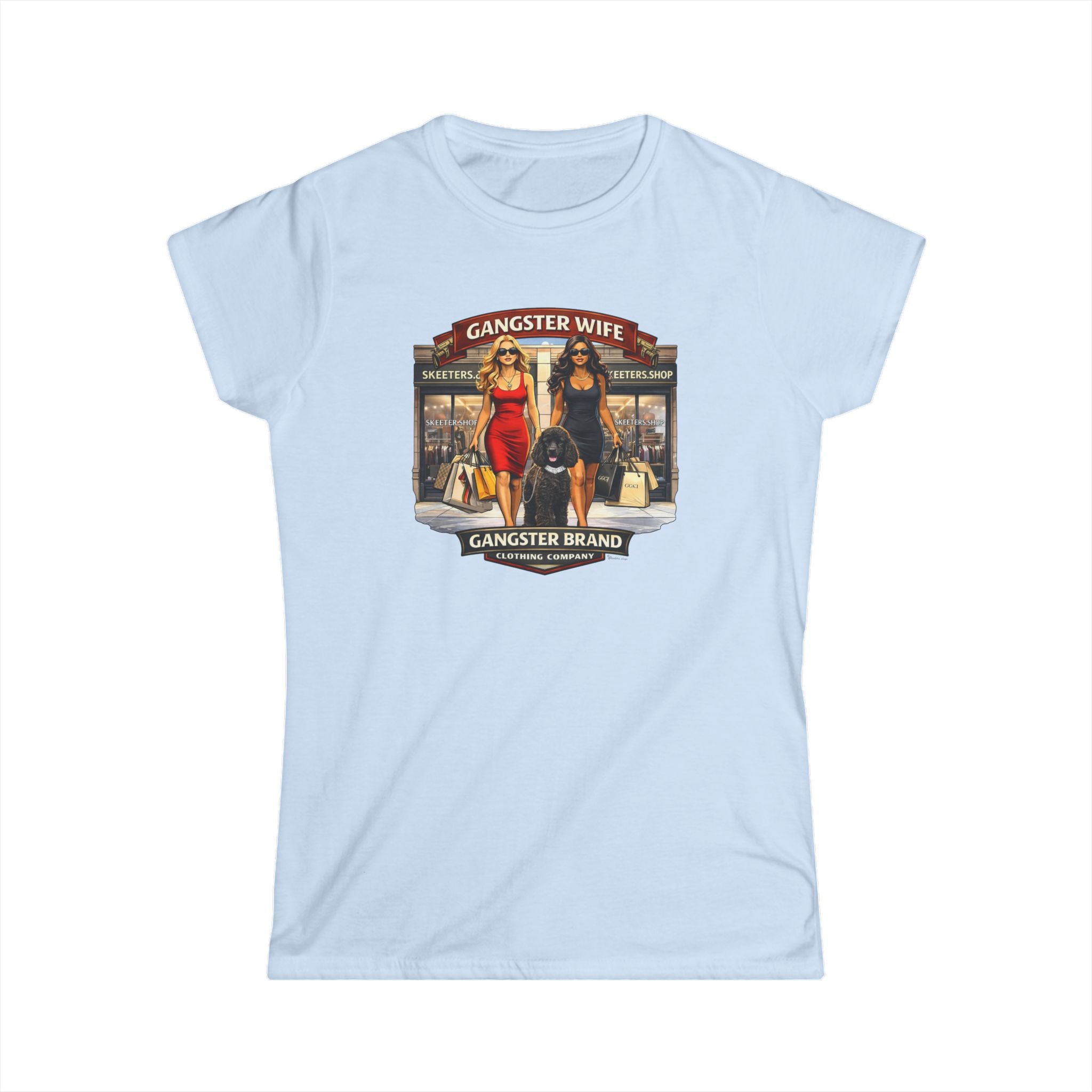 Gangster Wife Graphic Tee — Vintage Pin-Up Shopping Design
