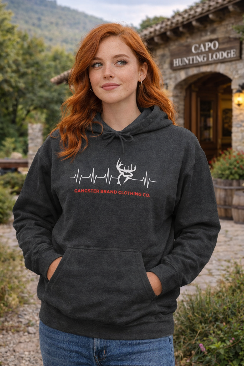 Gangster Brand Clothing Co. Deer Heartbeat Hoodie