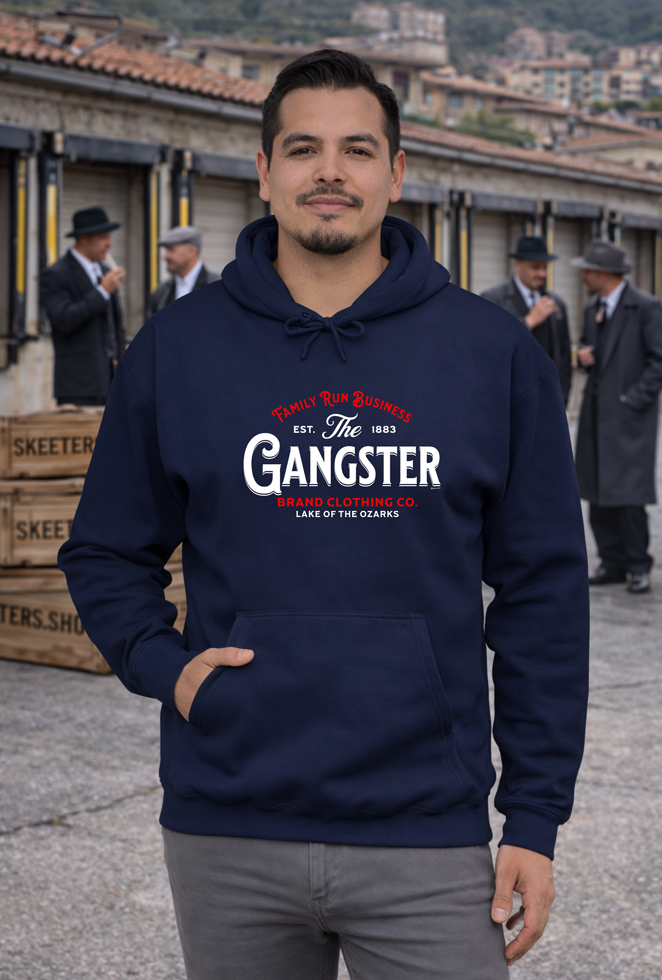 Gangster Brand Clothing Co. Hoodie — Vintage Brand Logo Pullover