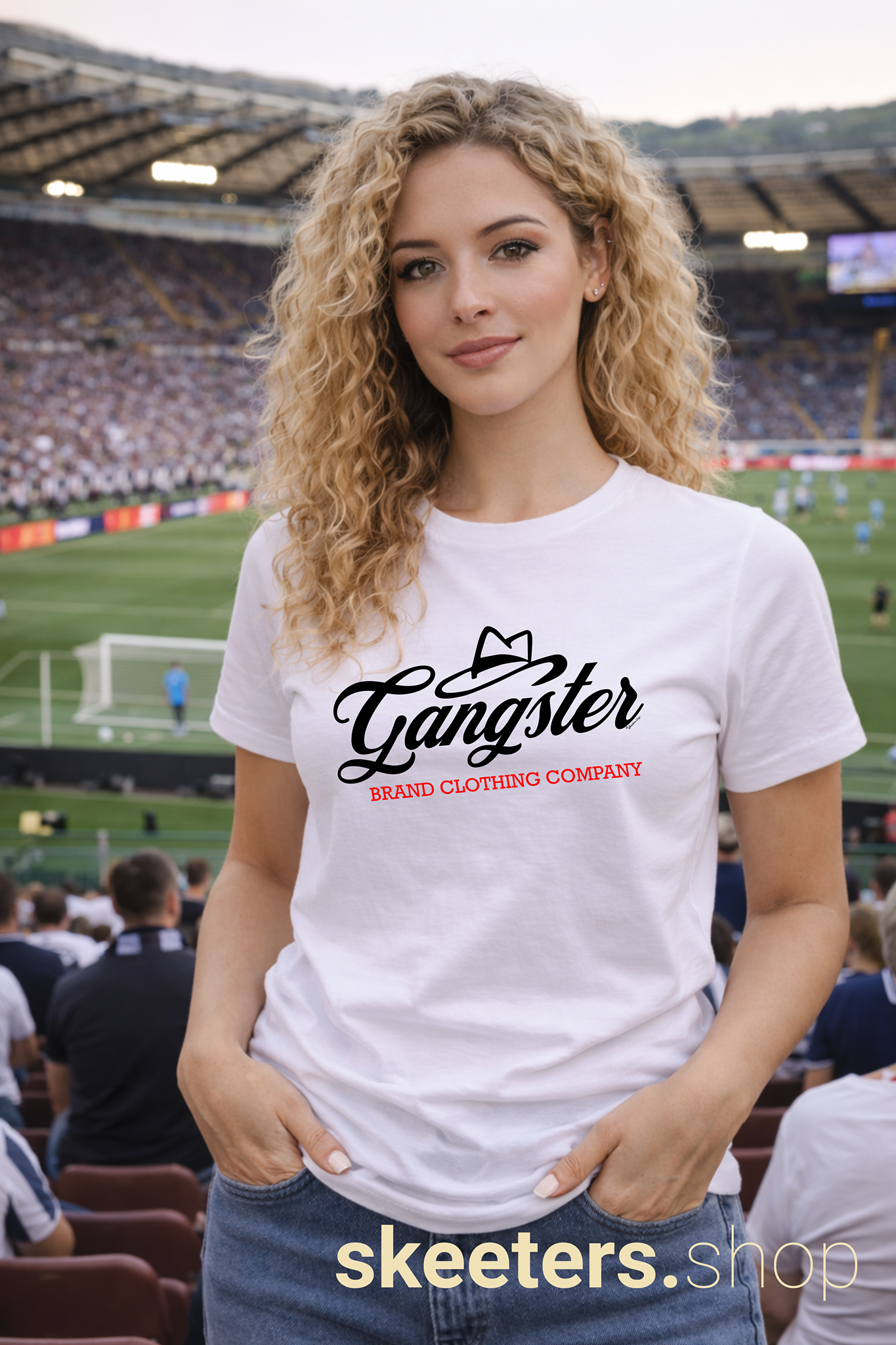 Gangster Brand Clothing Co. Graphic Tee — Script Logo Retro Hat T-Shirt