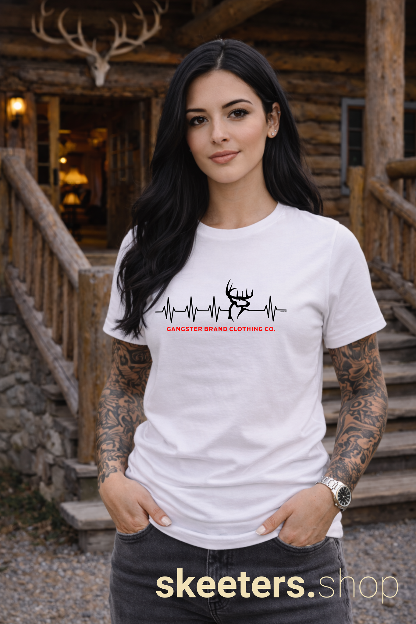 Ganster Brand Clothing Co. Deer Heartbeat T‑Shirt