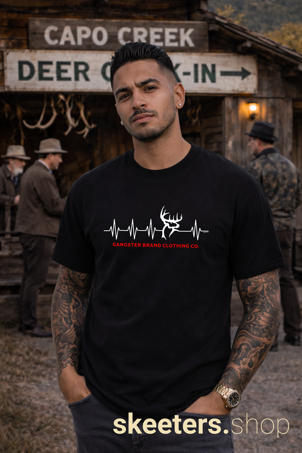 Ganster Brand Clothing Co. Deer Heartbeat T‑Shirt
