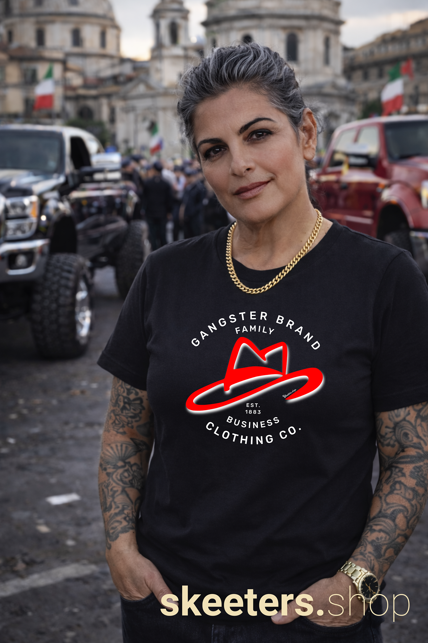 Gangster Brand Clothing Co. Tee — Retro Fedora Logo Graphic T-Shirt