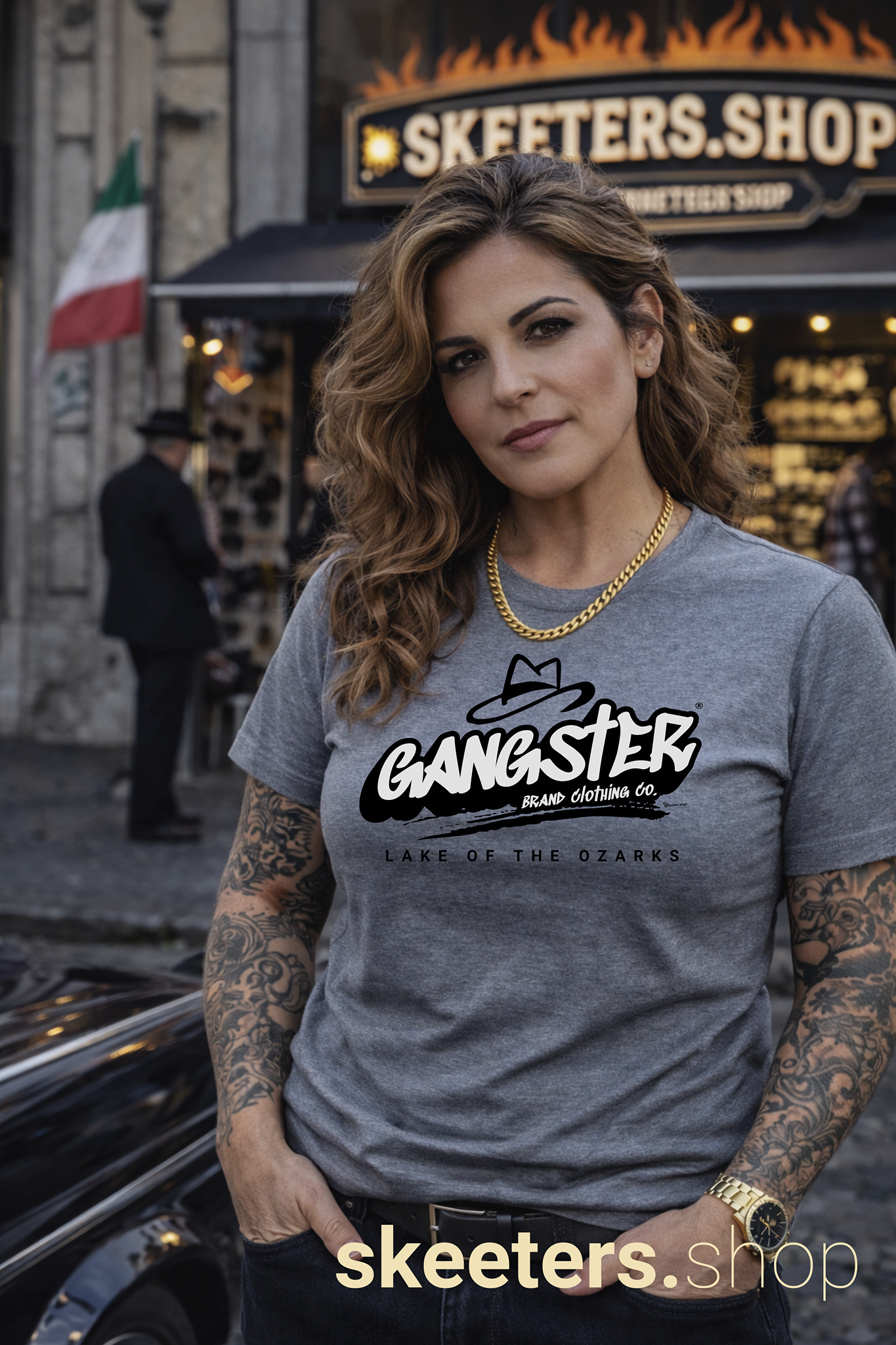 Gangster Graphic Tee - 'Gangster Brand Clothing Co. Lake of the Ozarks' Retro Logo T-Shirt
