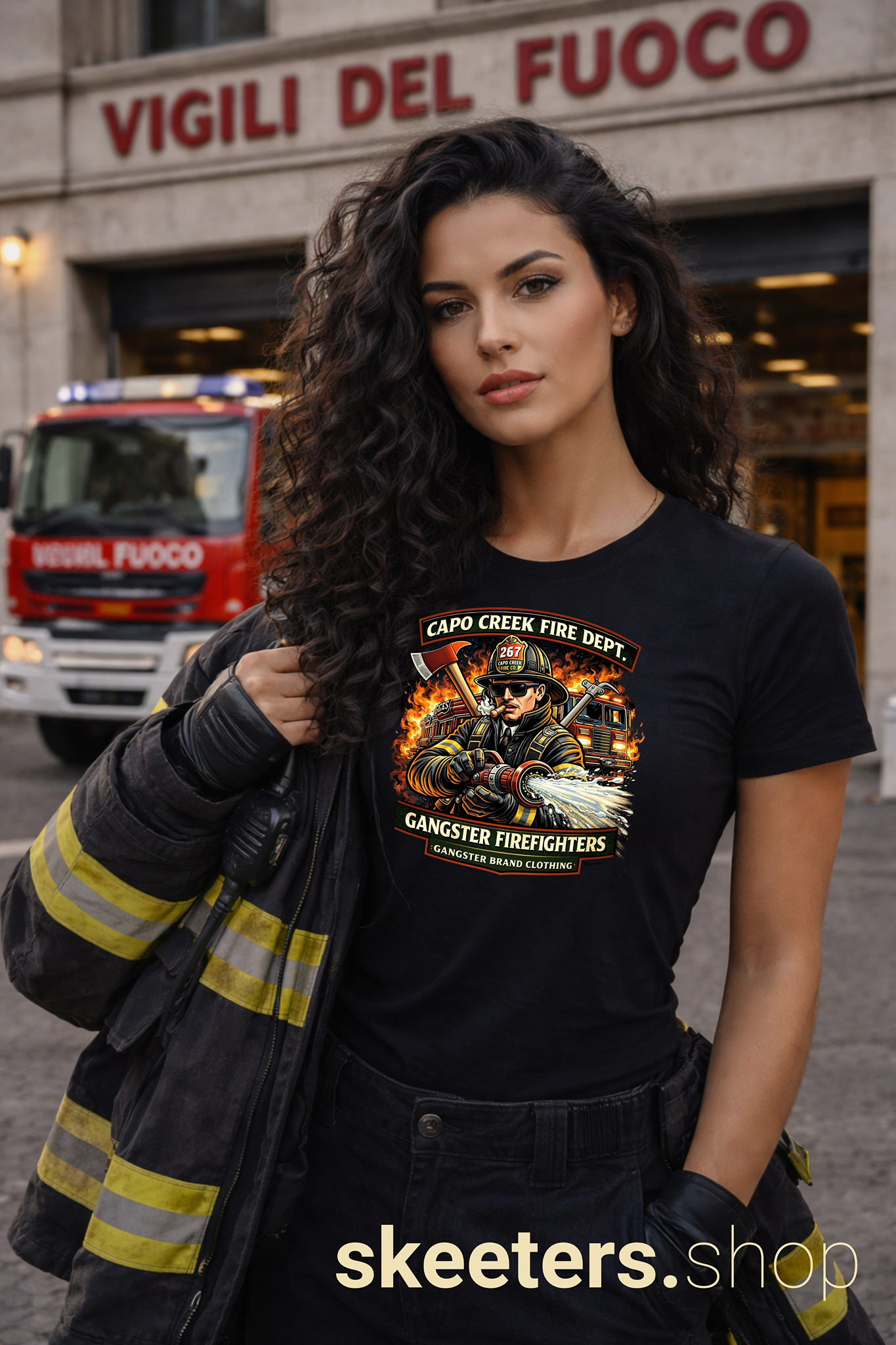 Firefighter Graphic Tee — "Capo Creek Fire Dept. Gangster Firefighters"