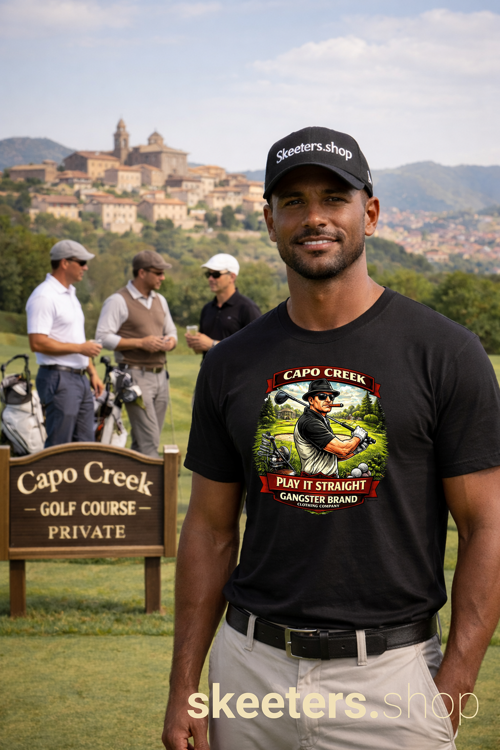Golf T-Shirt — "Capo Creek: Play It Straight" Vintage Golf Design