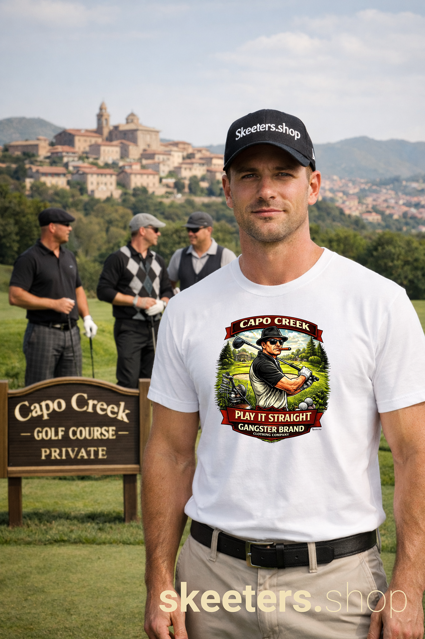 Golf T-Shirt — "Capo Creek: Play It Straight" Vintage Golf Design