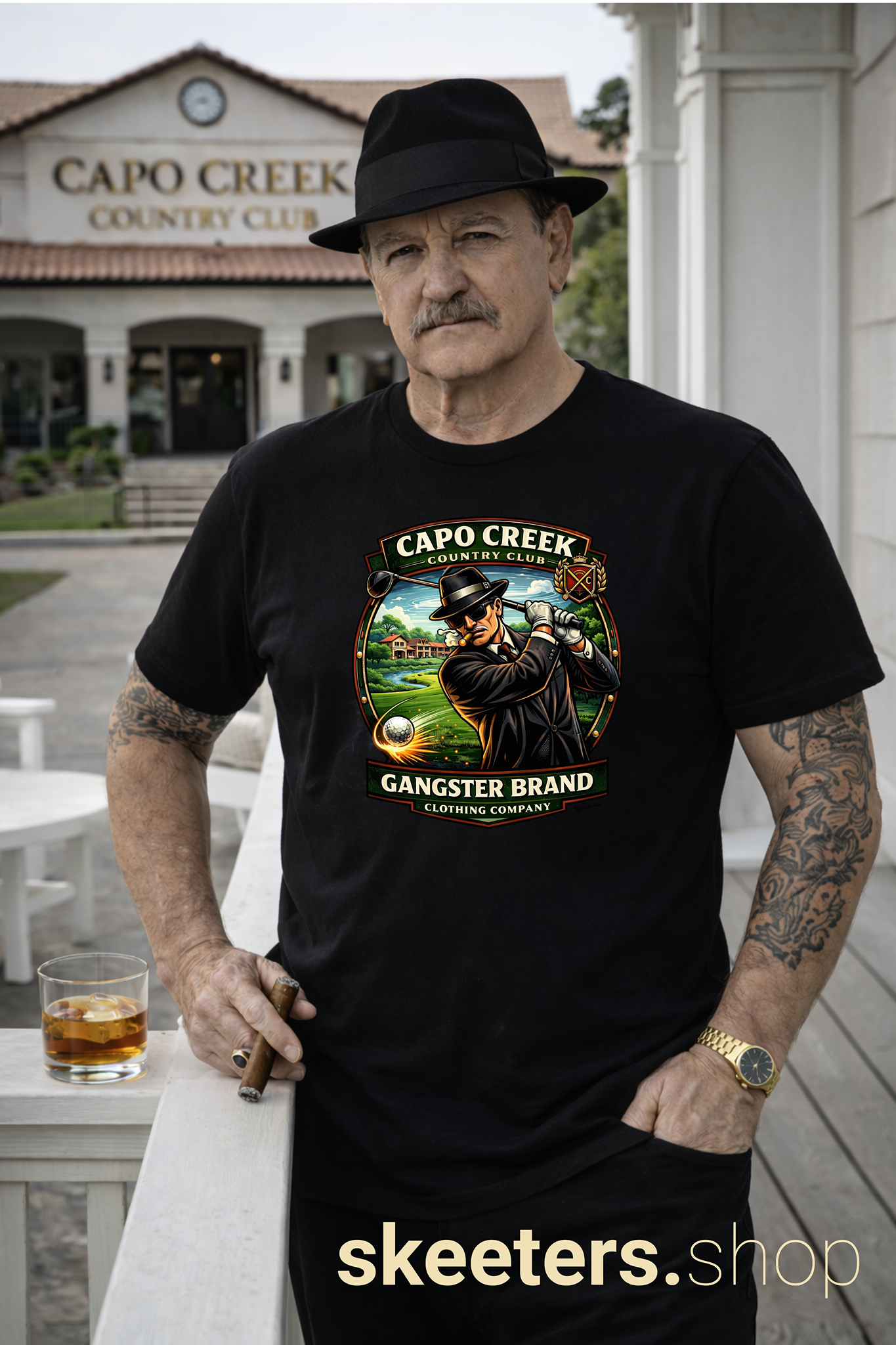 Golf Gangster Graphic Tee — “Capo Creek Country Club” Vintage Golf Shirt