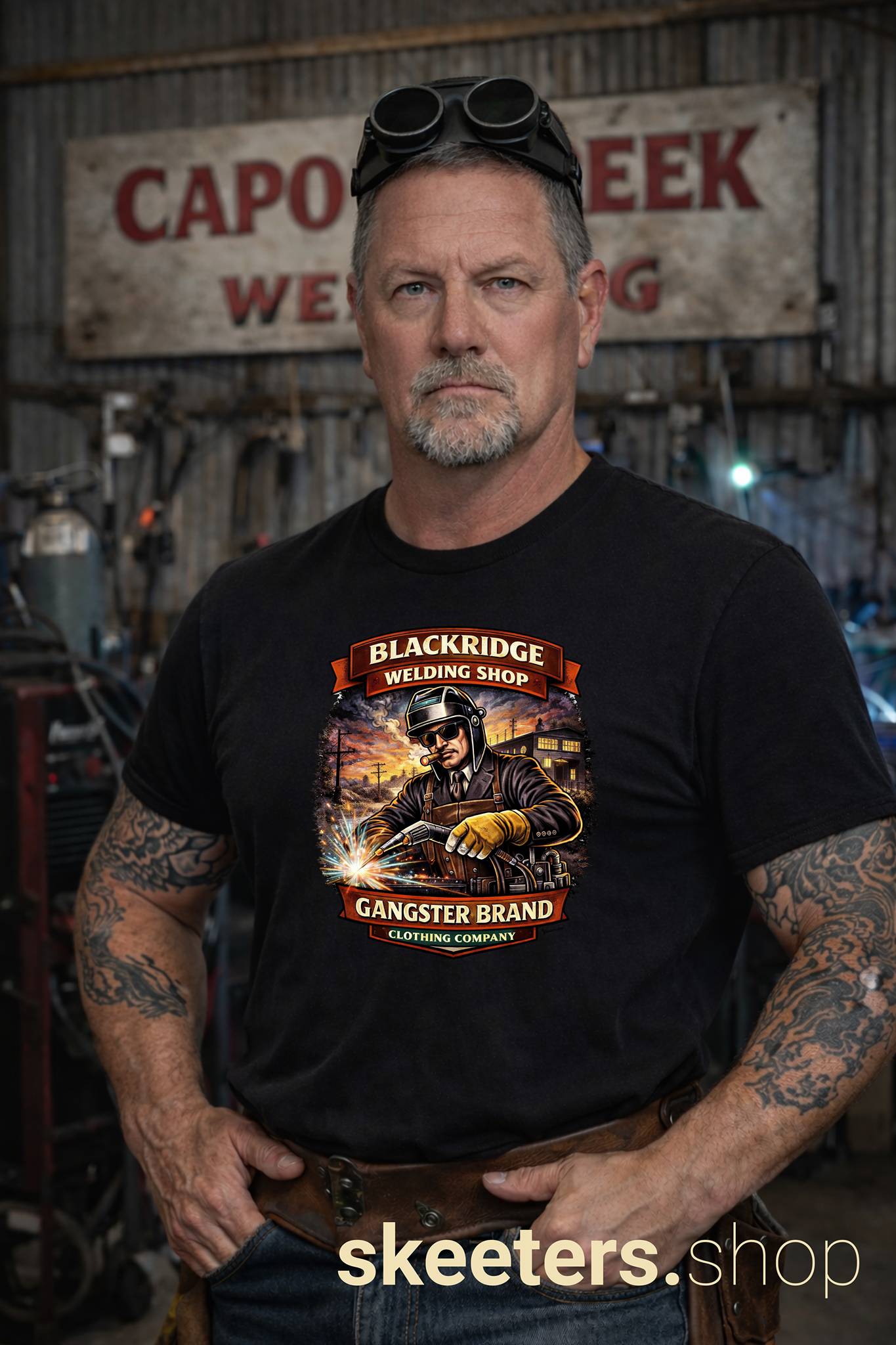Welding Shop Tee — Blackridge 'Gangster Brand' Graphic T-Shirt