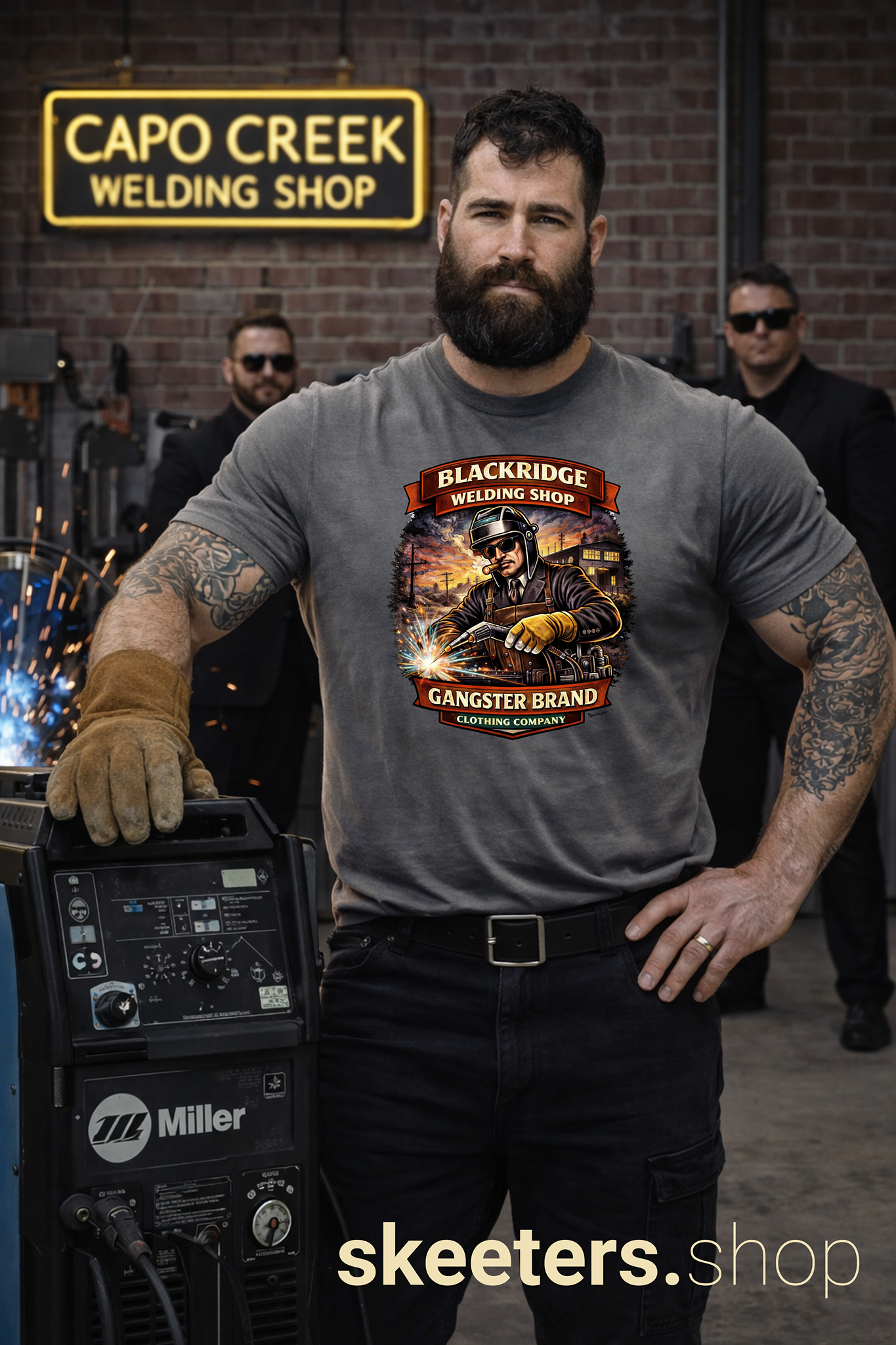 Welding Shop Tee — Blackridge 'Gangster Brand' Graphic T-Shirt