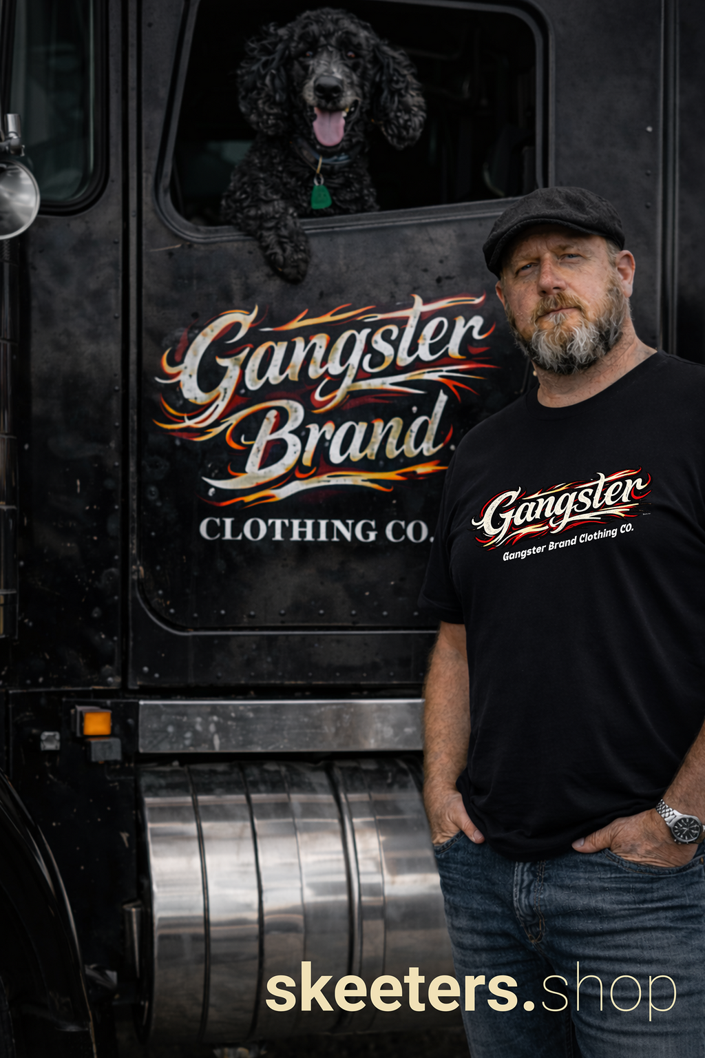 Gangster Script Logo T-Shirt – Retro Streetwear Graphic Tee