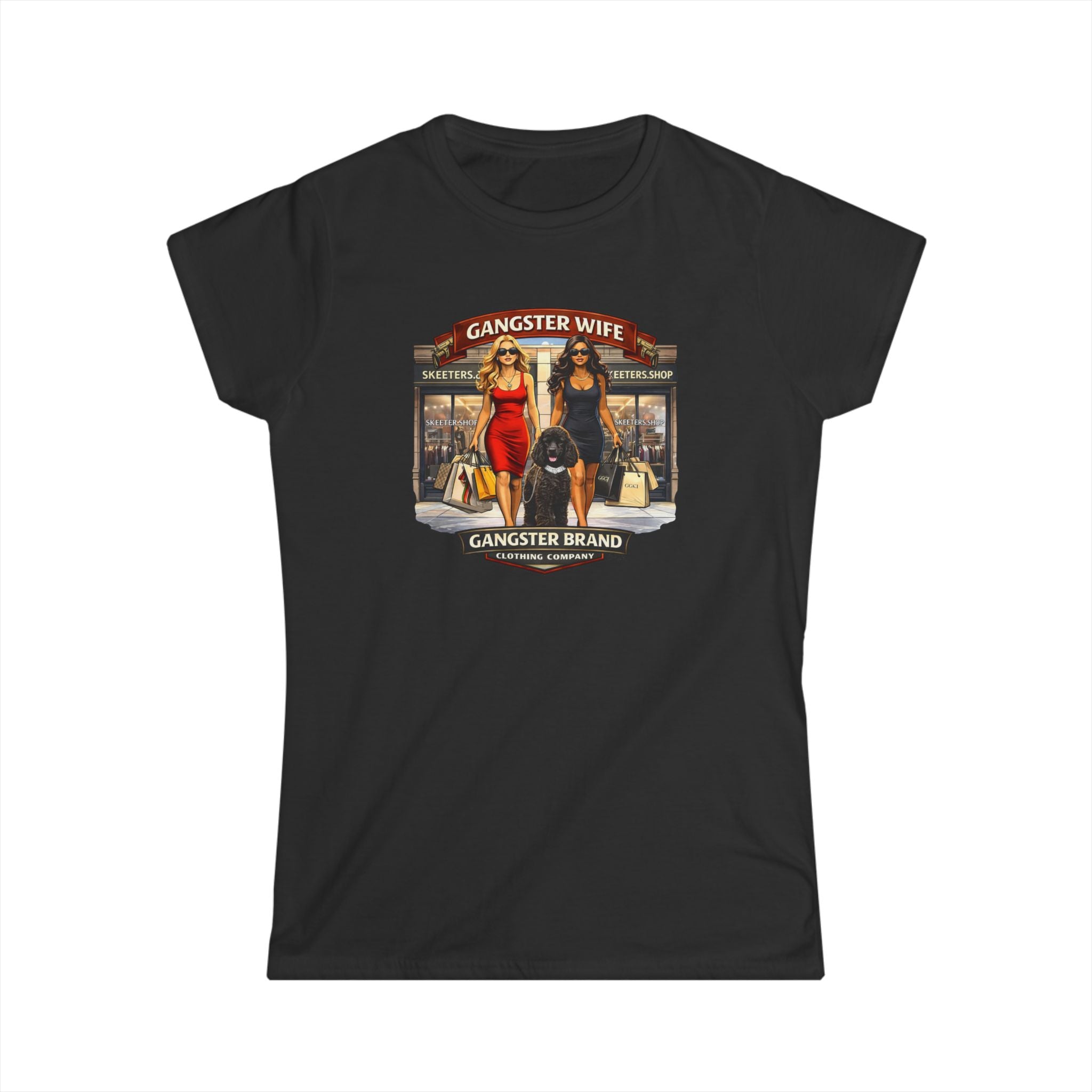 Gangster Wife Graphic Tee — Vintage Pin-Up Shopping Design