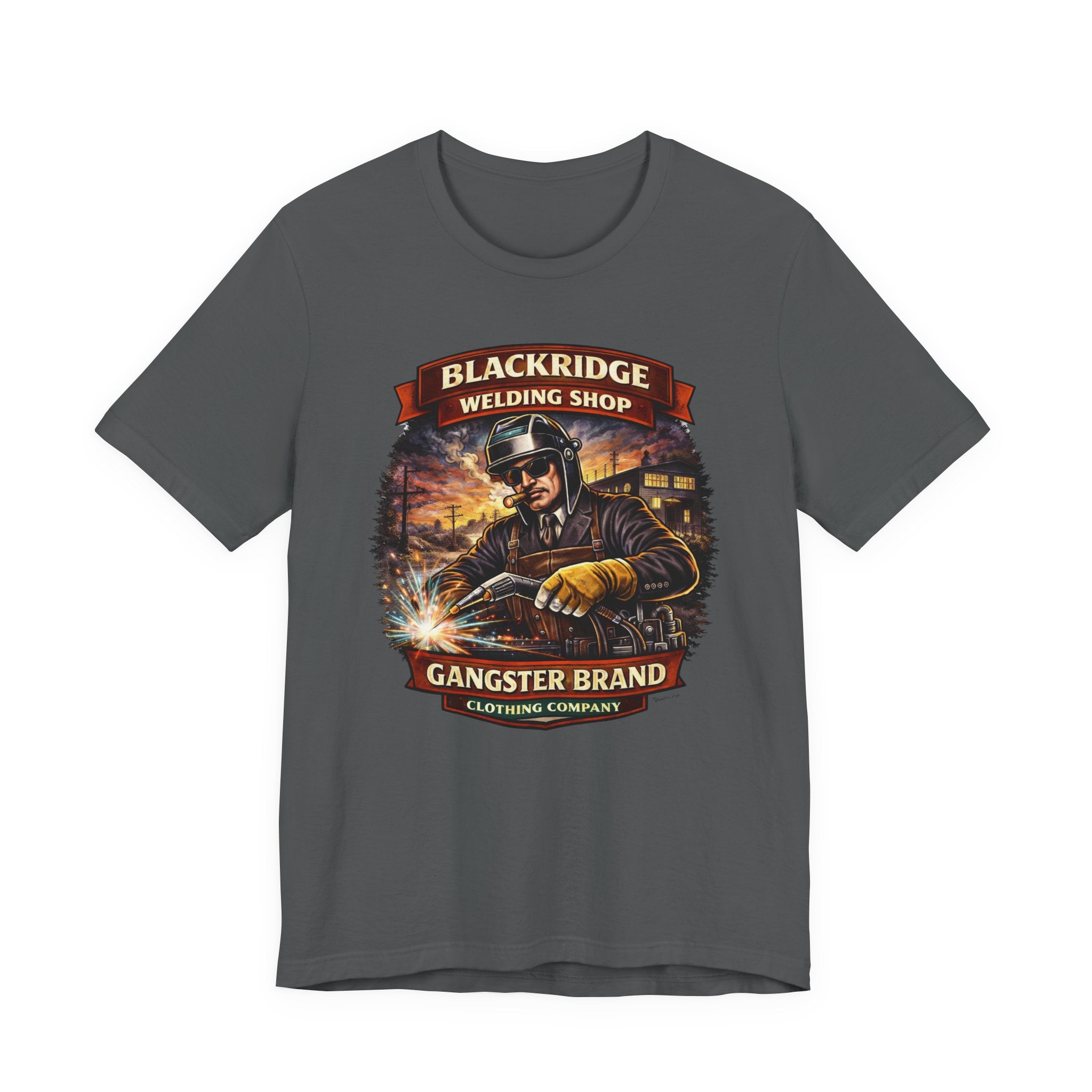 Welding Shop Tee — Blackridge 'Gangster Brand' Graphic T-Shirt