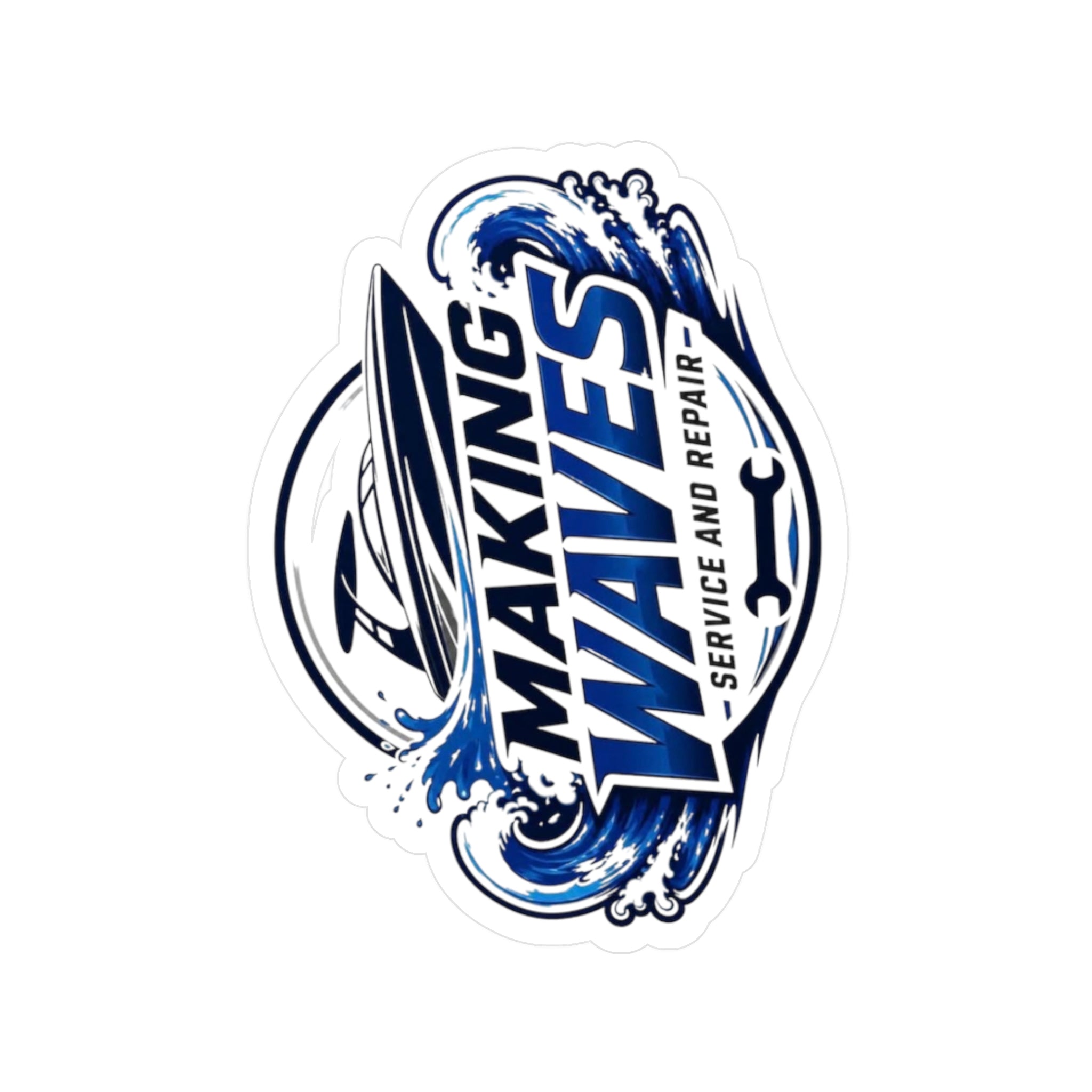 Making Waves Vinyl Decal — Boat Service & Repair Kiss-Cut Sticker