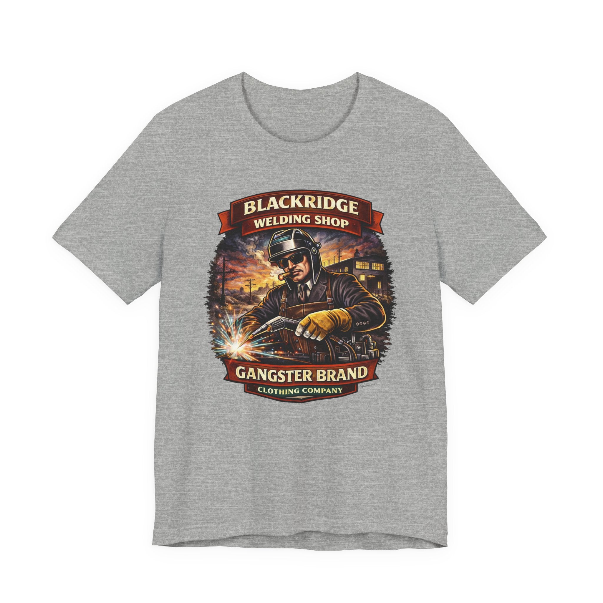 Welding Shop Tee — Blackridge 'Gangster Brand' Graphic T-Shirt