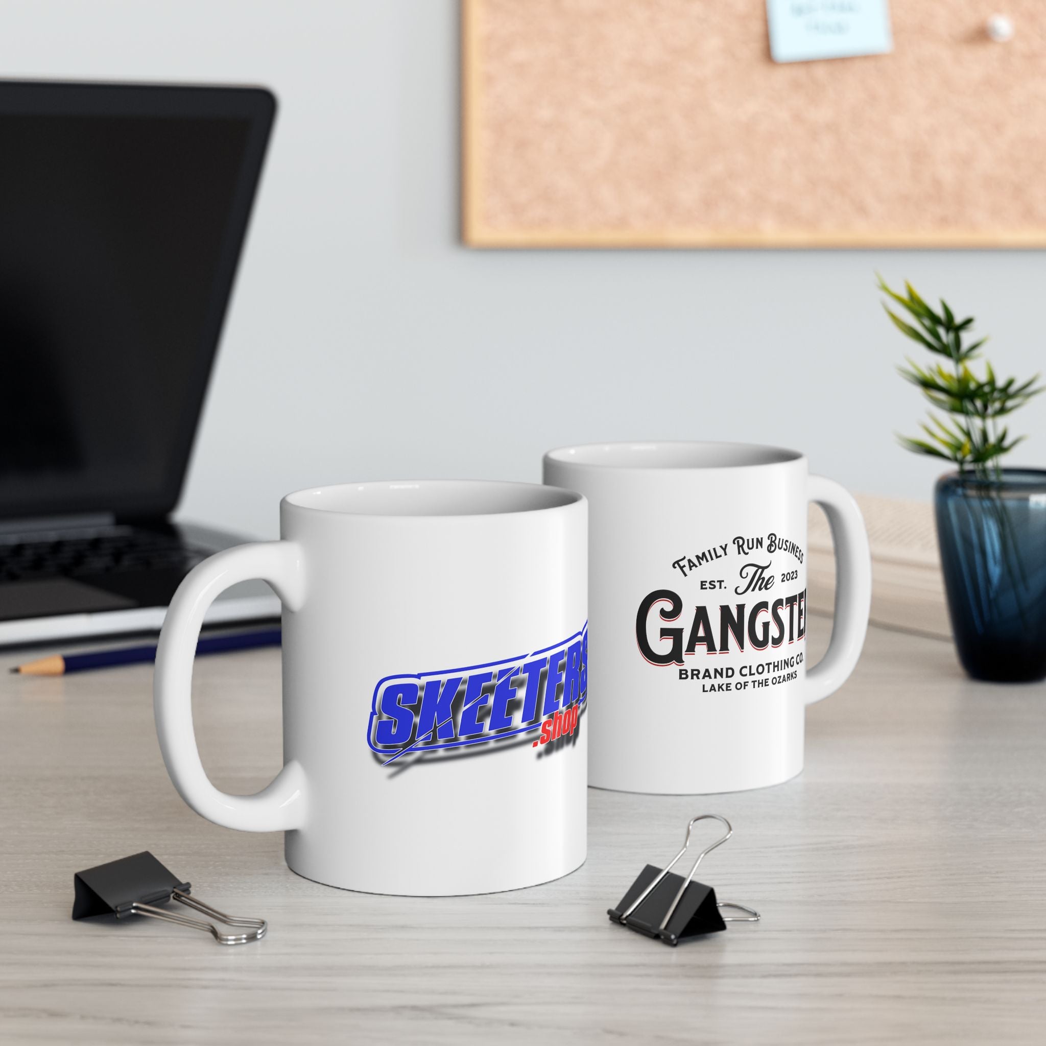 Skeeters.shop Logo Ceramic Mug (11oz & 15oz) — Branded Coffee Tea Cup