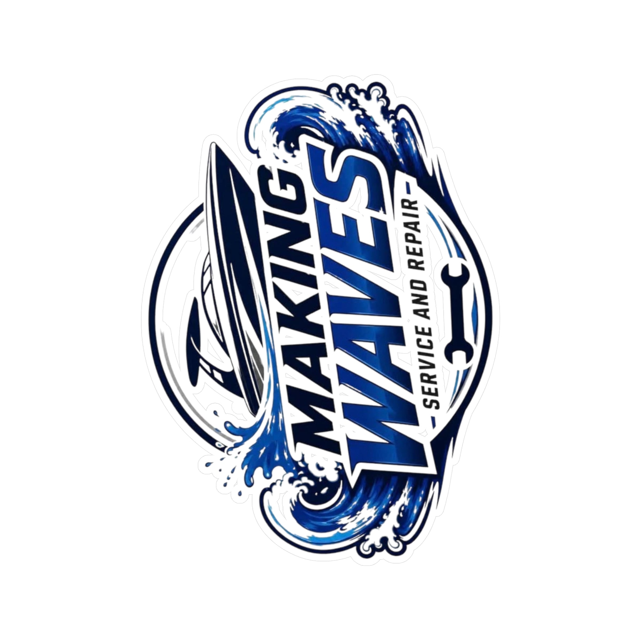 Making Waves Vinyl Decal — Boat Service & Repair Kiss-Cut Sticker