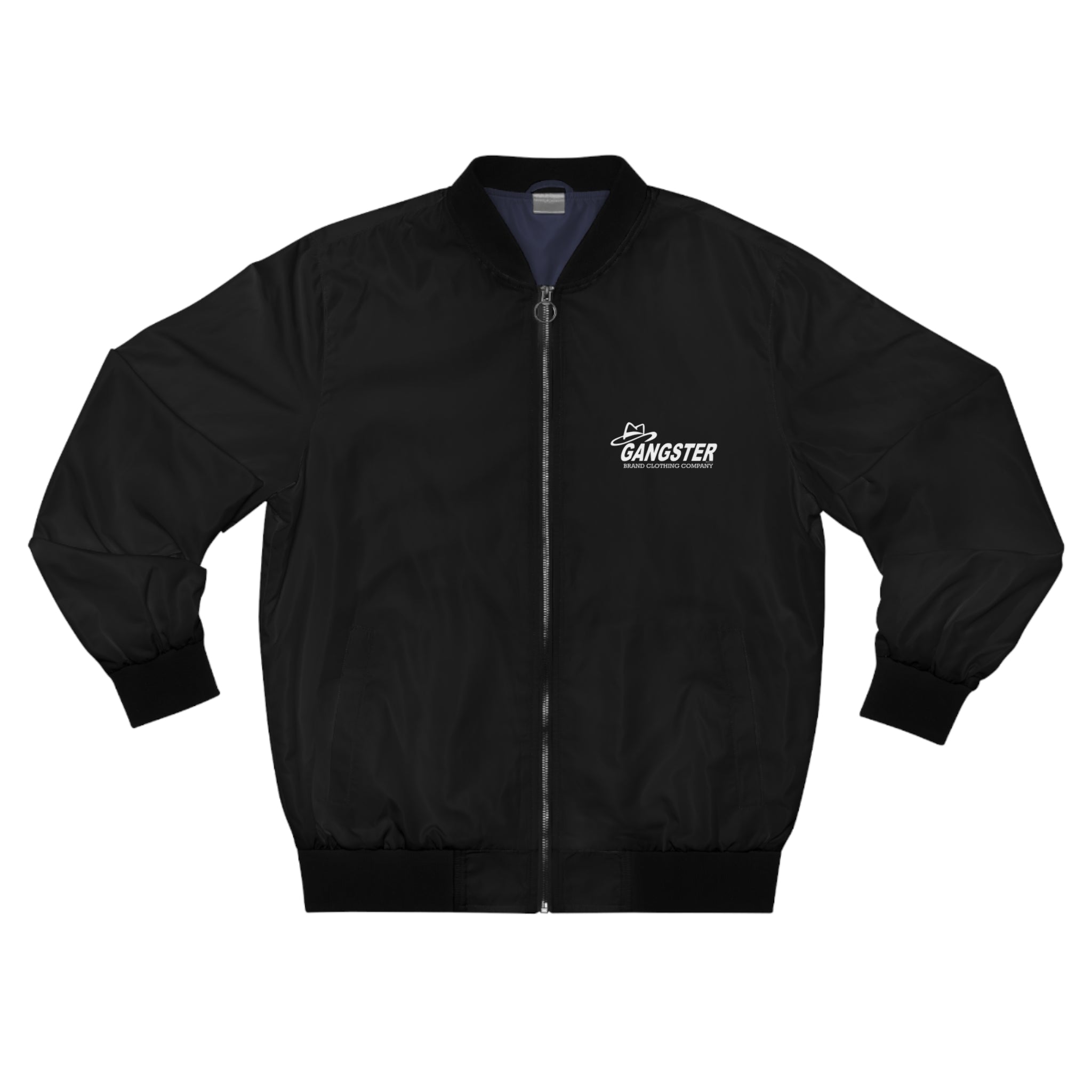 Gangster Brand Clothing Co. Logo Bomber Jacket — Men's Black Streetwear Jacket