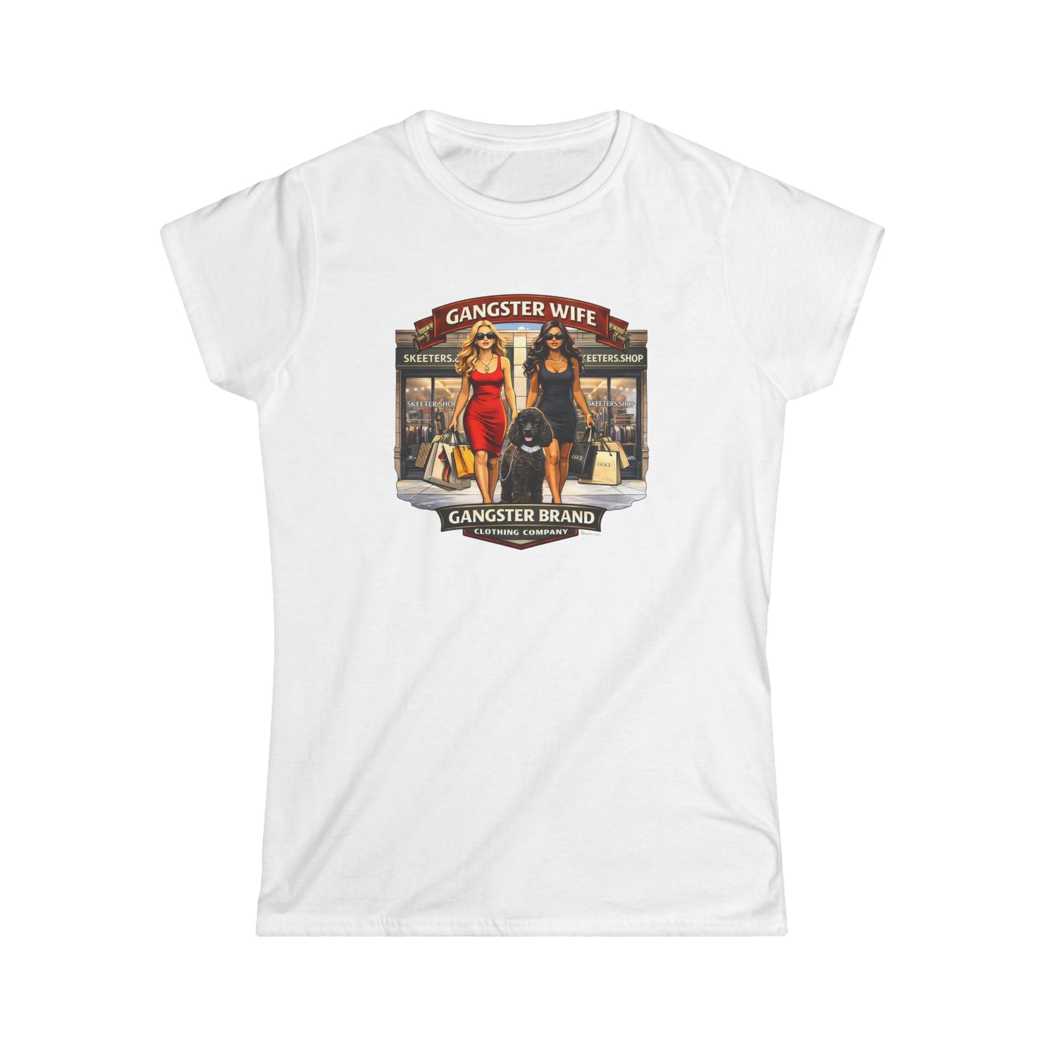 Gangster Wife Graphic Tee — Vintage Pin-Up Shopping Design