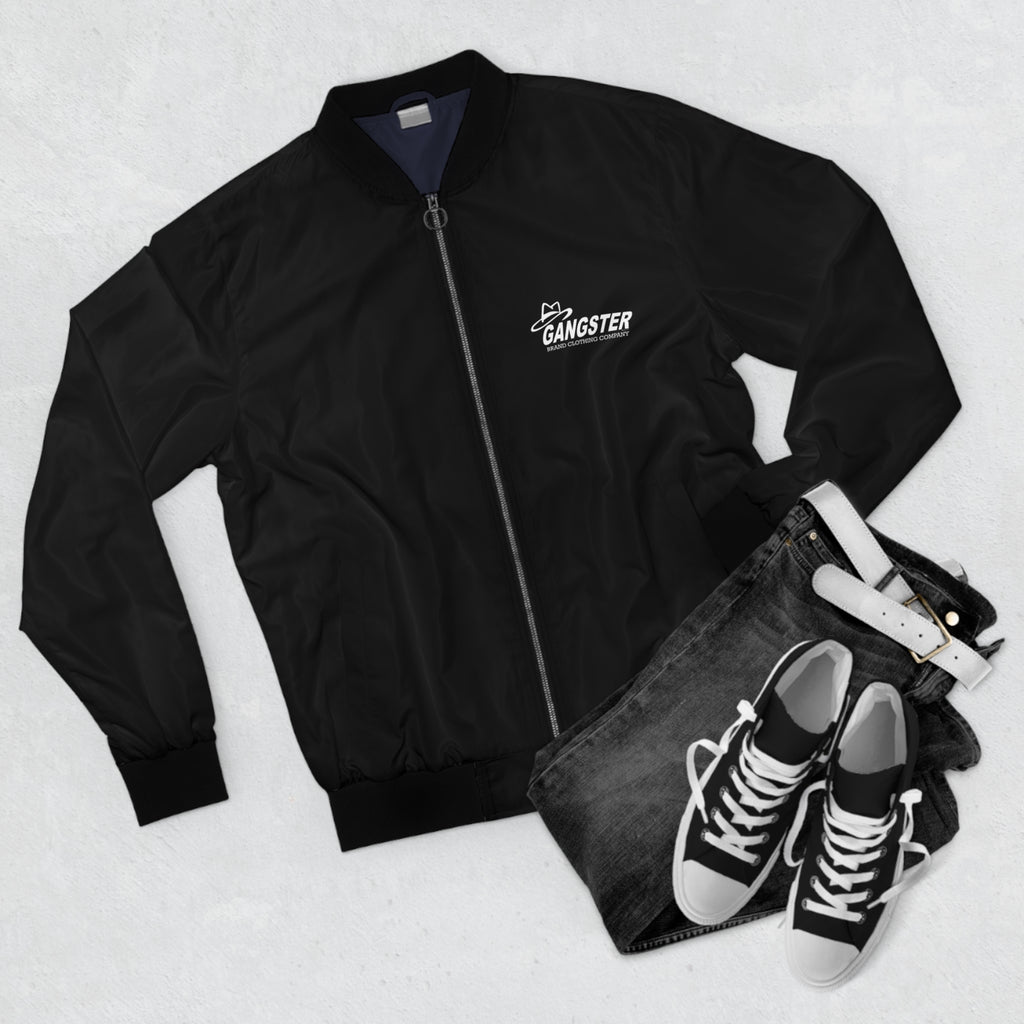 Gangster Brand Clothing Co. Logo Bomber Jacket — Men's Black Streetwear Jacket