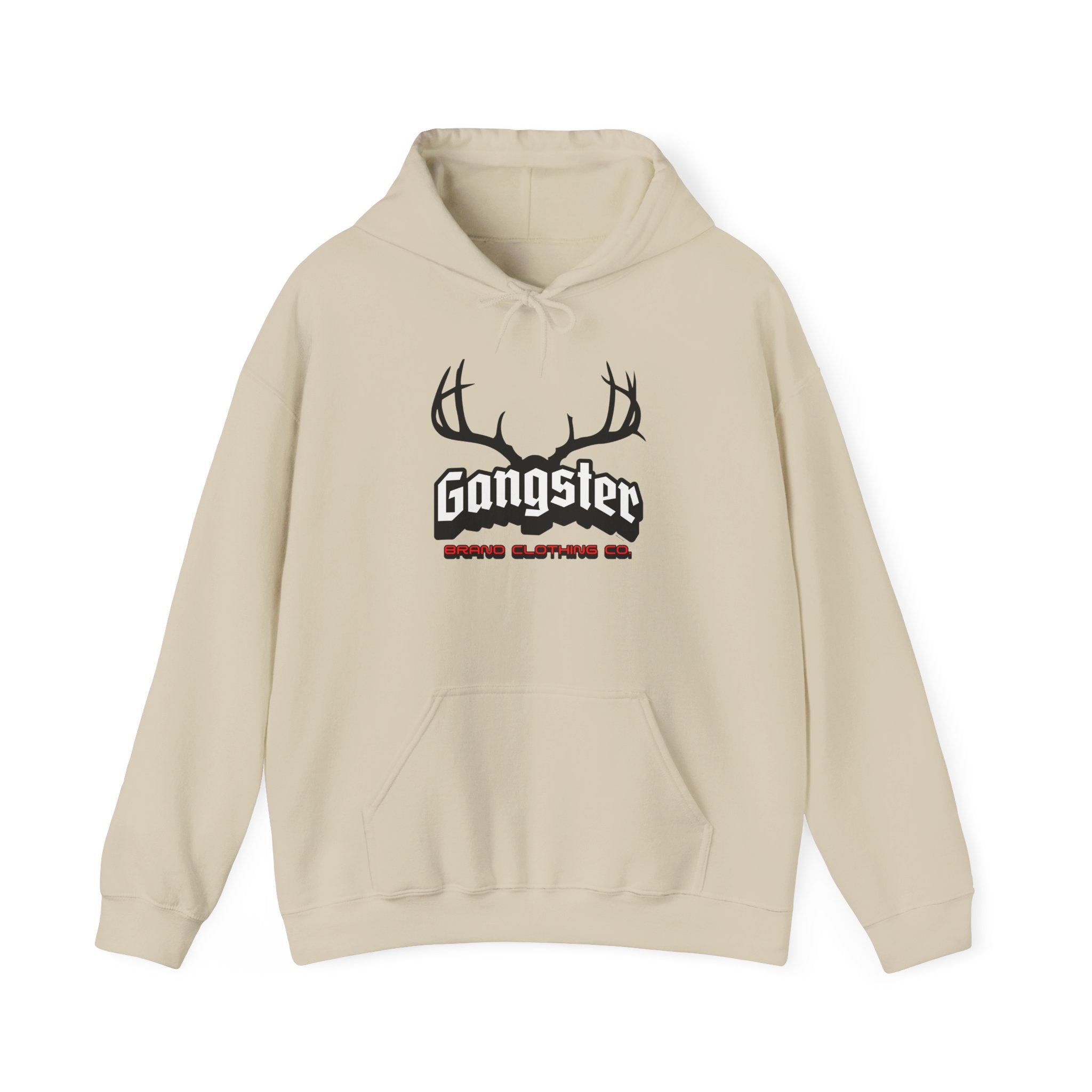 Gangster Deer Antlers Hoodie — Graphic Hunting & Outdoors Streetwear