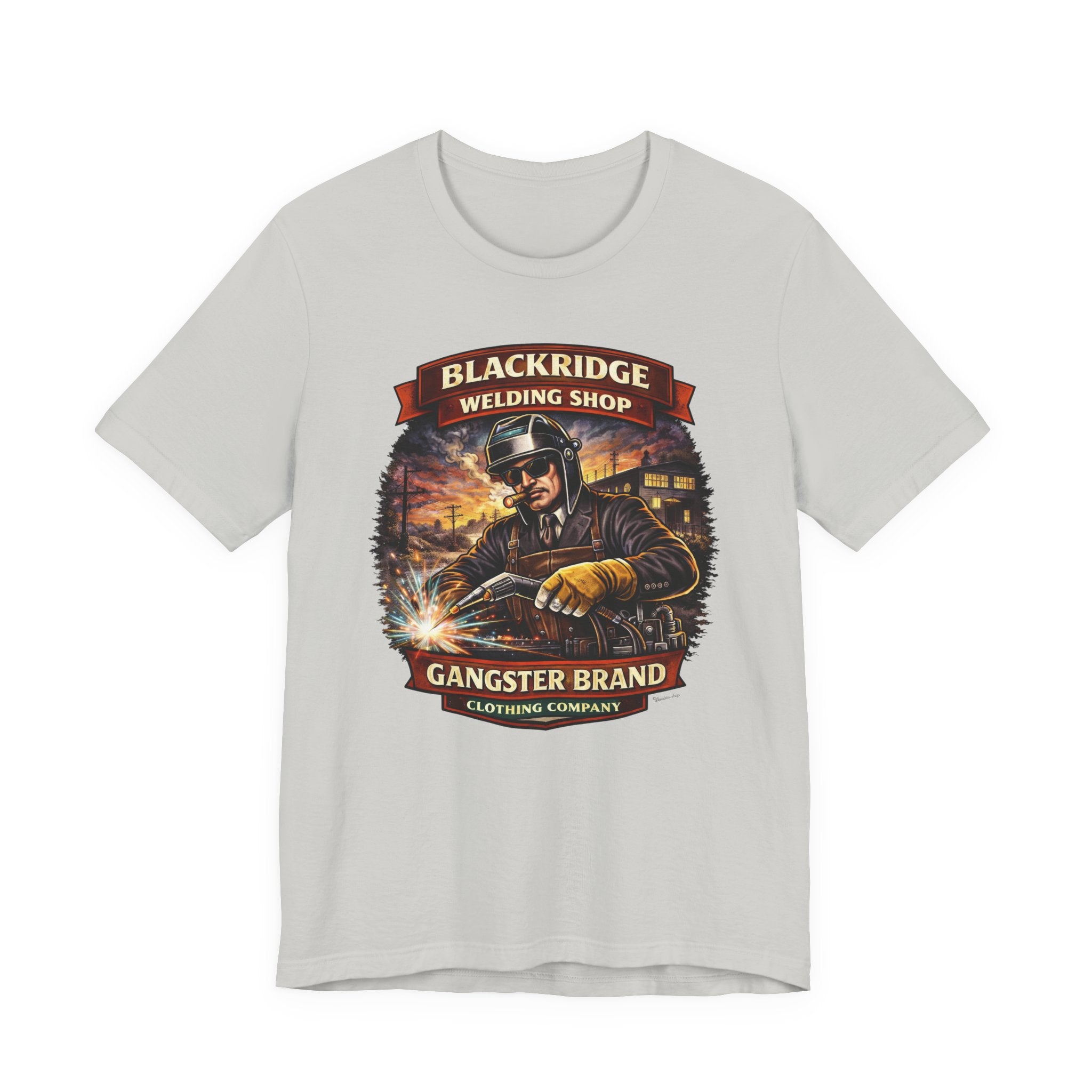 Welding Shop Tee — Blackridge 'Gangster Brand' Graphic T-Shirt