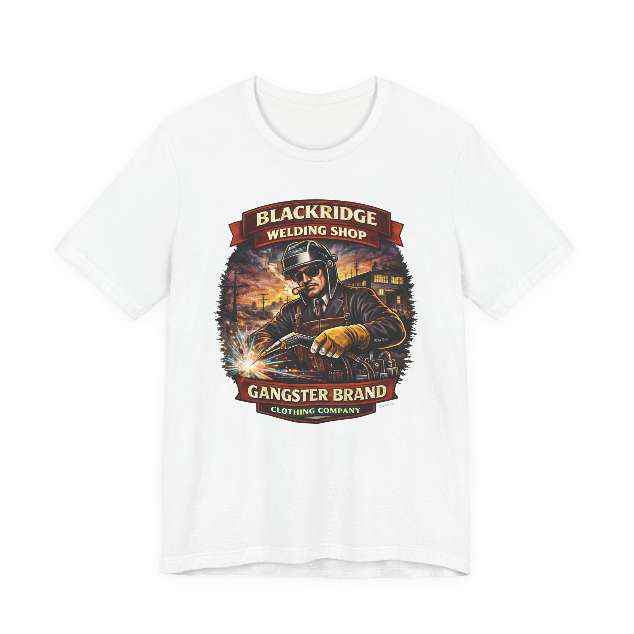 Welding Shop Tee — Blackridge 'Gangster Brand' Graphic T-Shirt