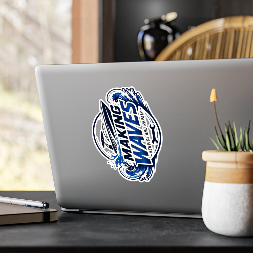 Making Waves Vinyl Decal — Boat Service & Repair Kiss-Cut Sticker
