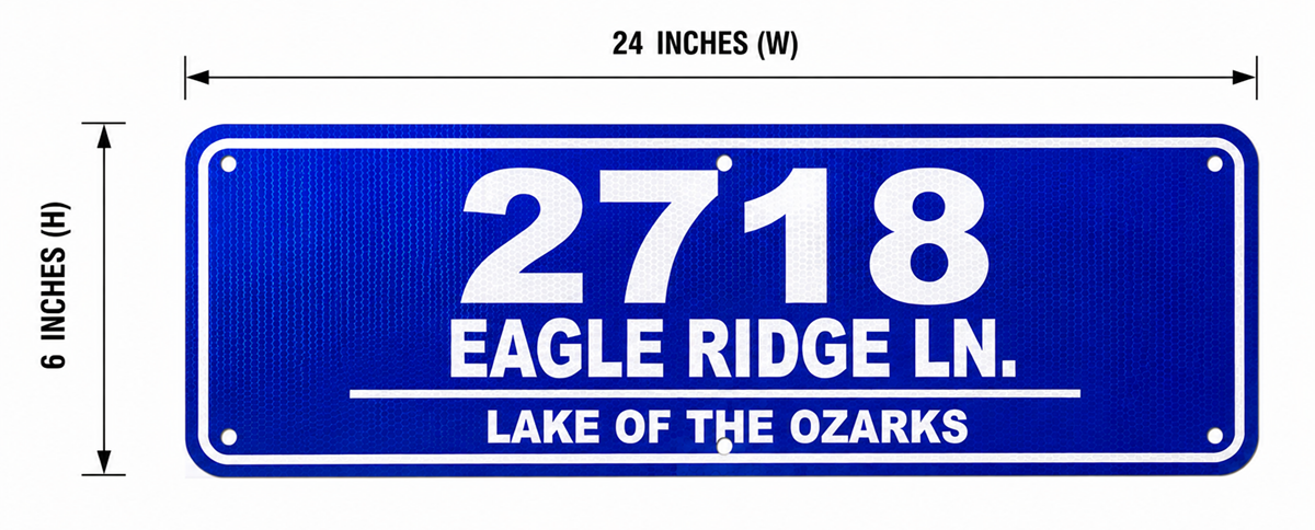 HIGHLY RELFECTIVE BLUE DOCK SIGNS