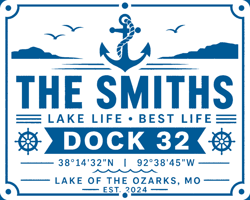 Custom Reflective Dock Sign - 24 x 30