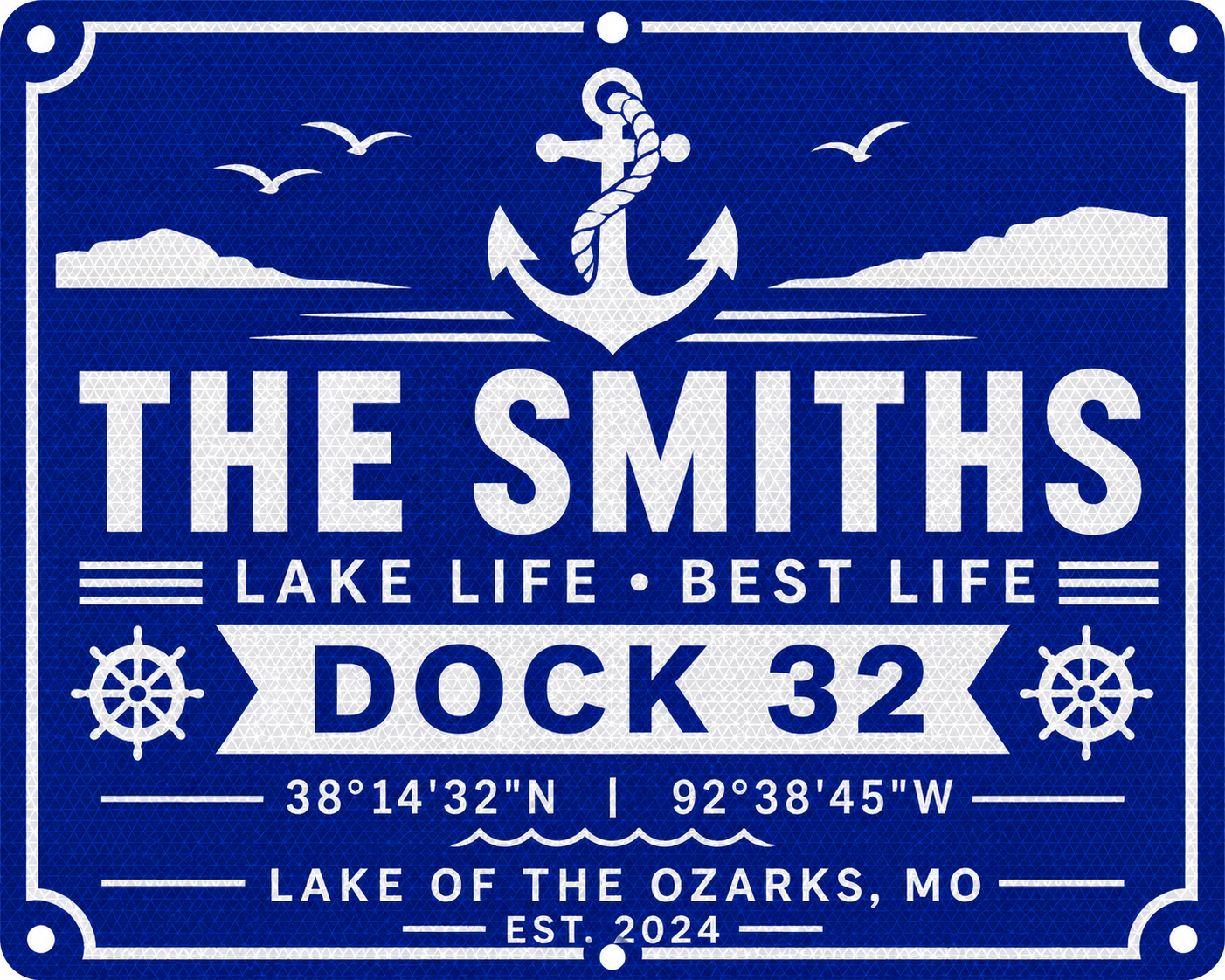 Custom Reflective Dock Sign - 24 x 30
