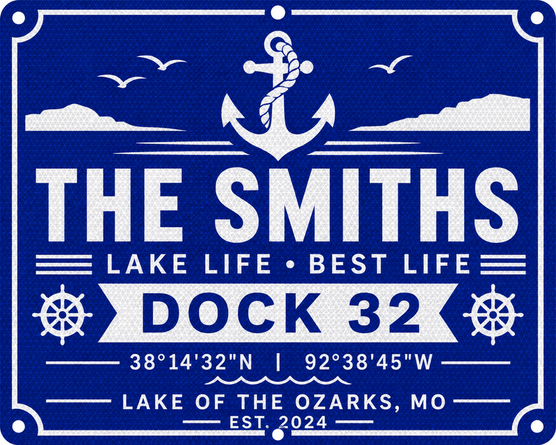 Custom Reflective Dock Sign - 24 x 30
