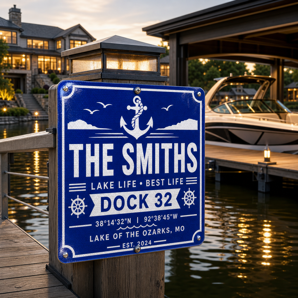 Custom Reflective Dock Sign - 24 x 30