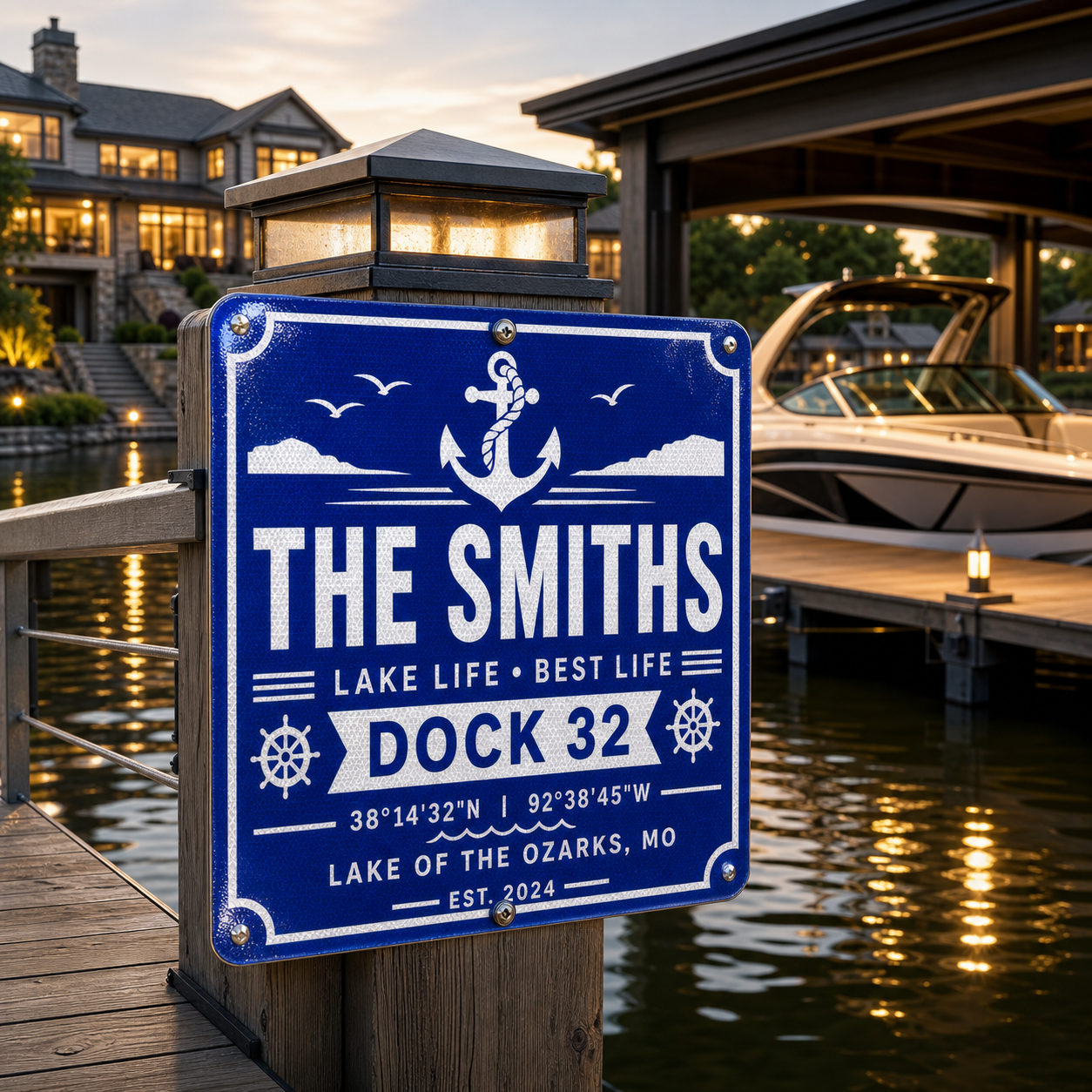 Custom Reflective Dock Sign - 24 x 30