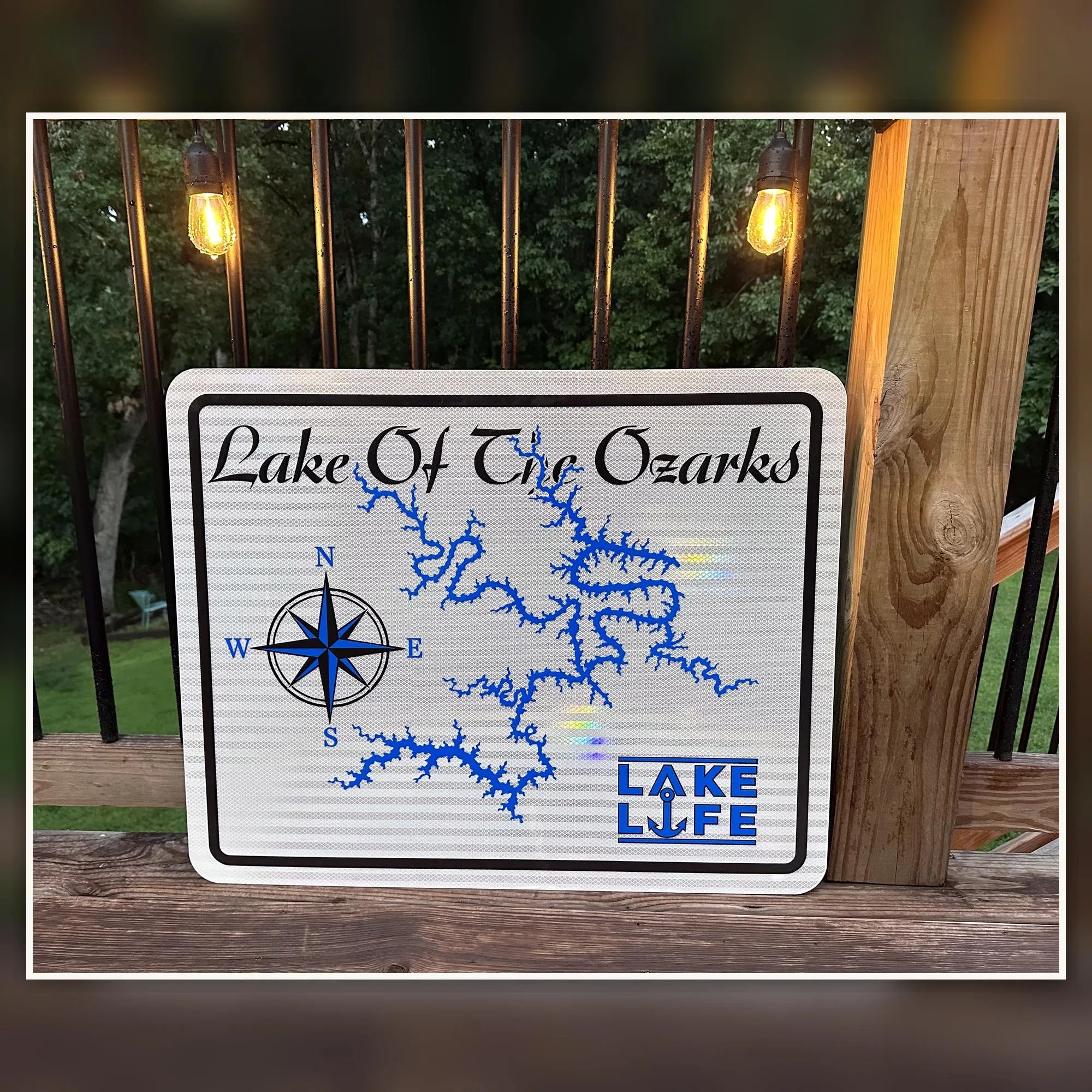 DockDecko Lake of the Ozarks Map Sign - Reflective 24 x 30