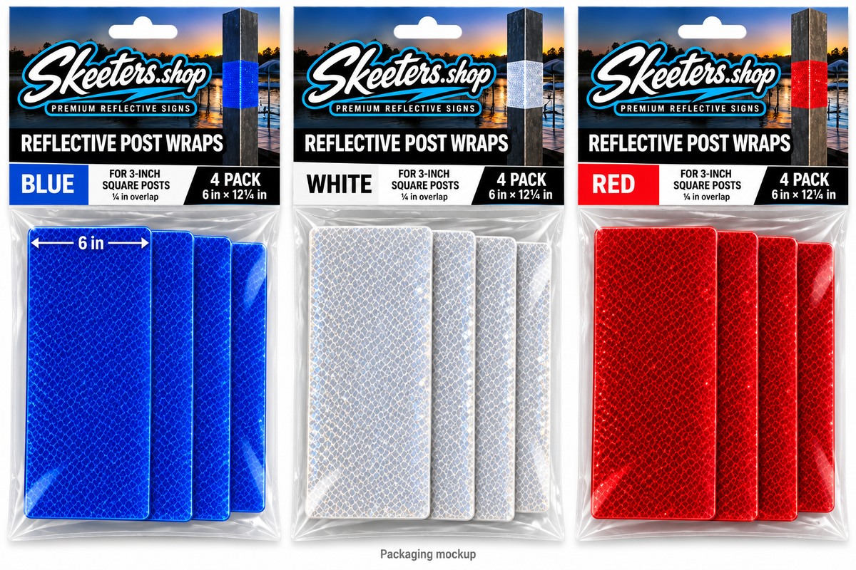 3M Reflective Dock Post Wraps | Precut for 3-Inch Square Tubing