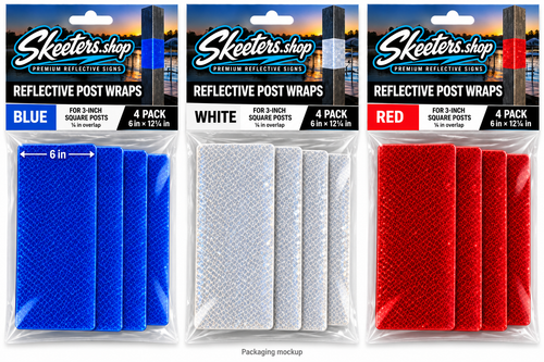 3M Reflective Dock Post Wraps | Precut for 3-Inch Square Tubing