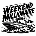 Weekend Millionaire boat vinyl decal artwork in black and white