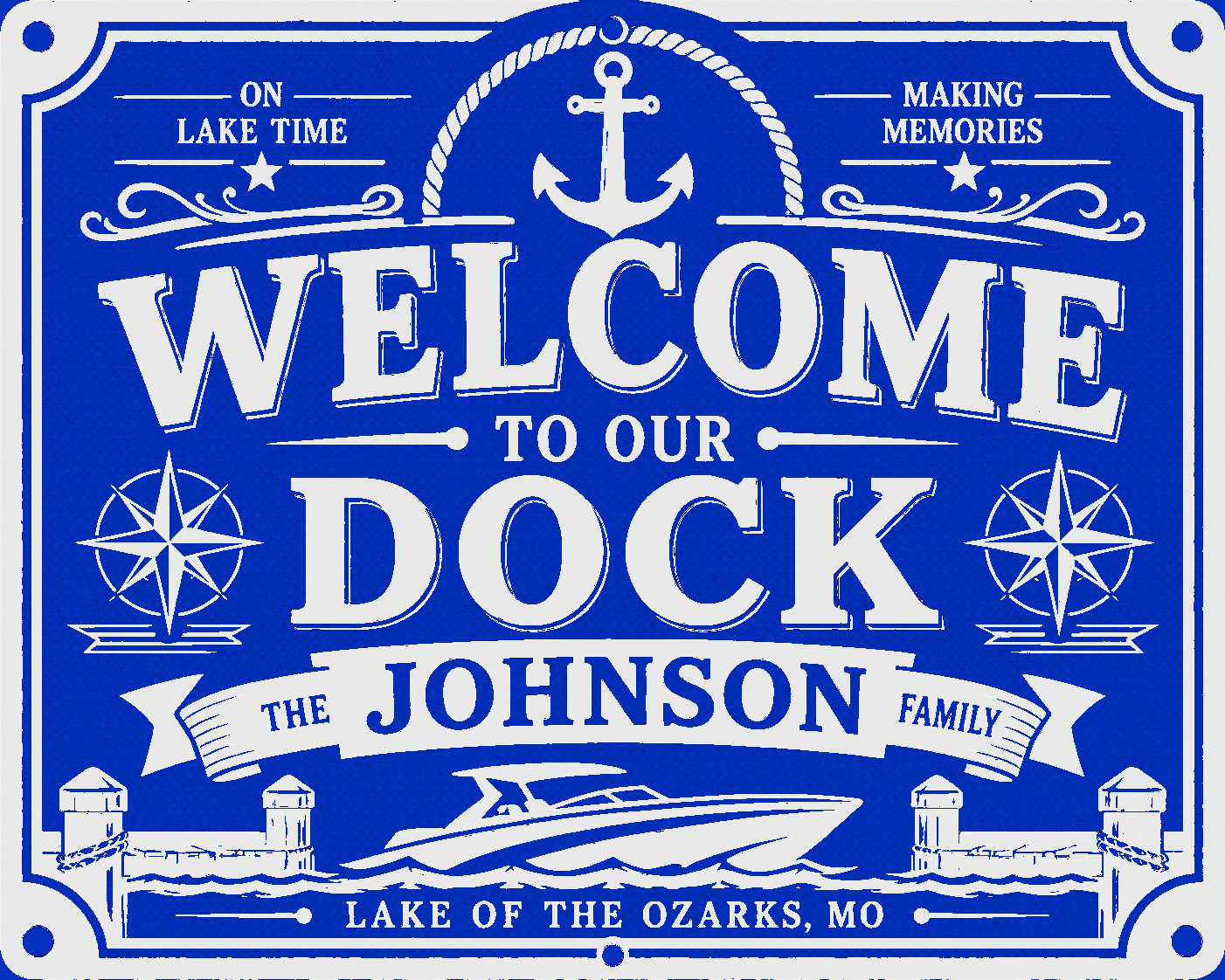 Custom Reflective Welcome to Our Dock Sign - 24 x 30