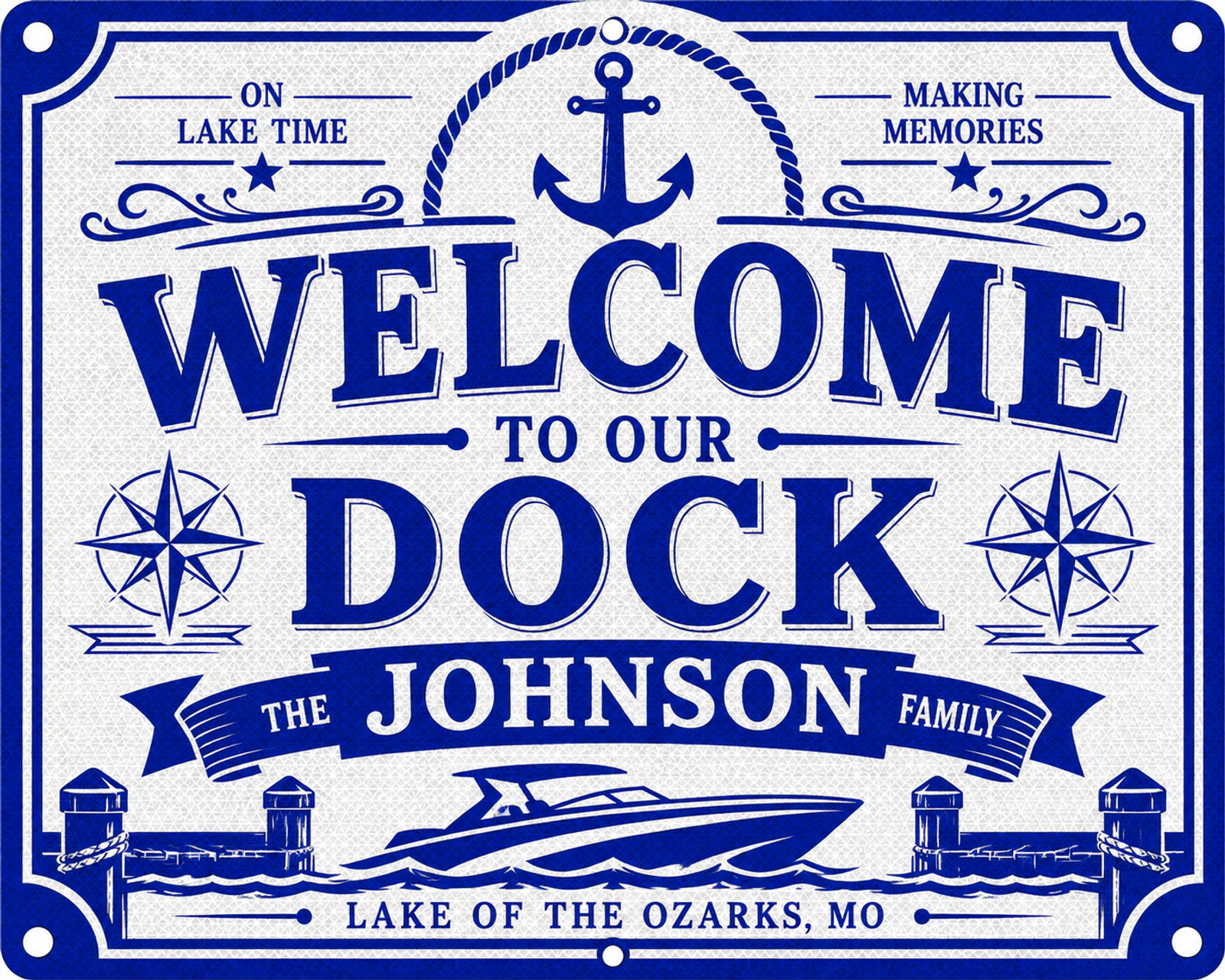 Custom Reflective Welcome to Our Dock Sign - 24 x 30